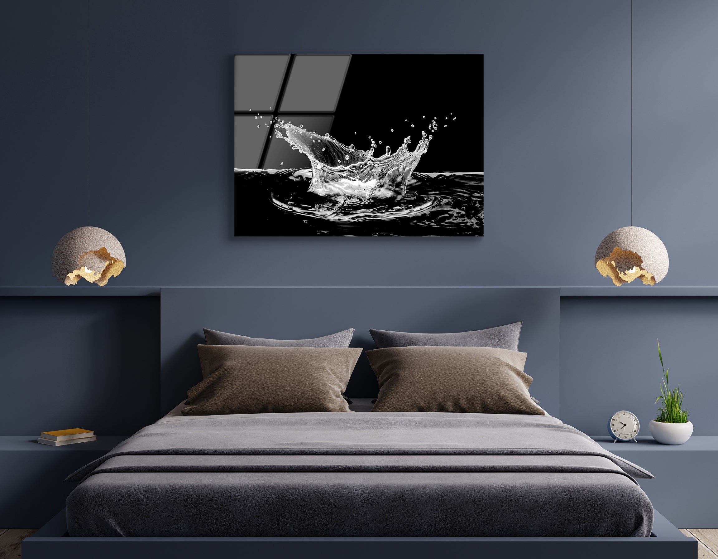 Water Splash Isolated on Background | Premium HD Metal Wall Art - DezignArt