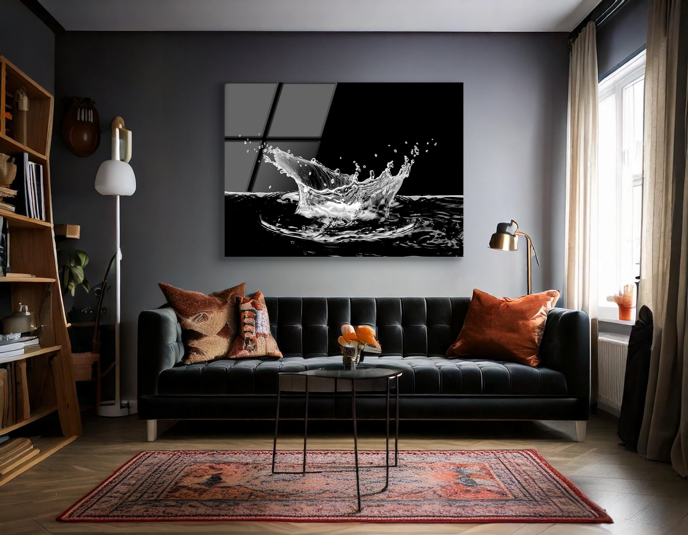 Water Splash Isolated on Background | Premium HD Metal Wall Art - DezignArt