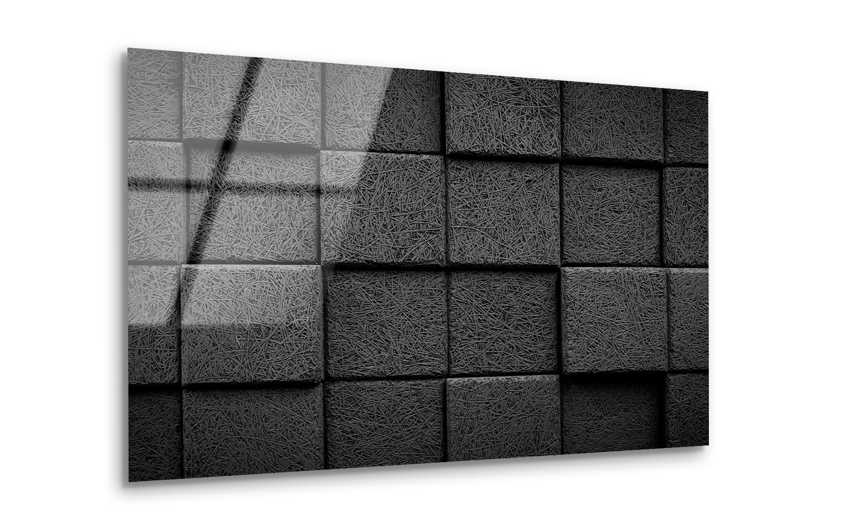 Monochrome Black Block Wall | Premium HD Metal Wall Art - DezignArt