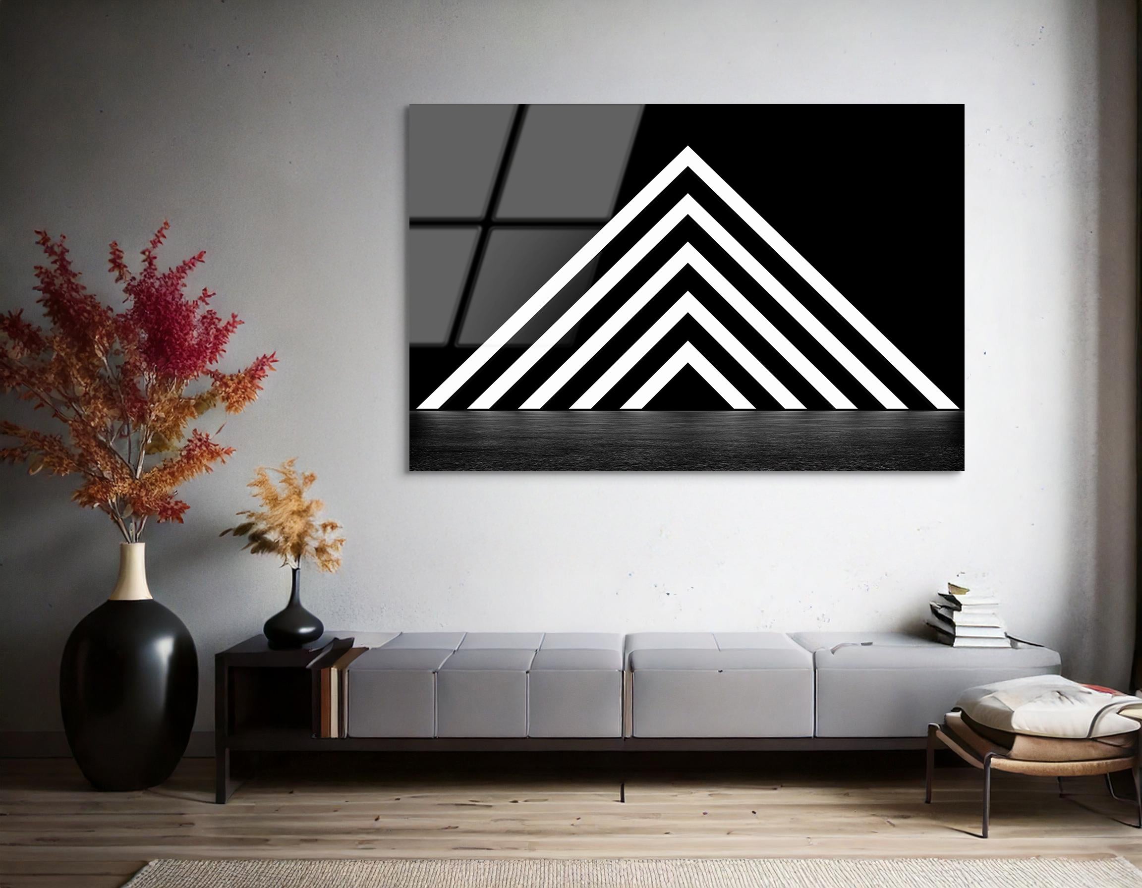 Glowing Stripe Pyramid | Premium HD Metal Wall Art