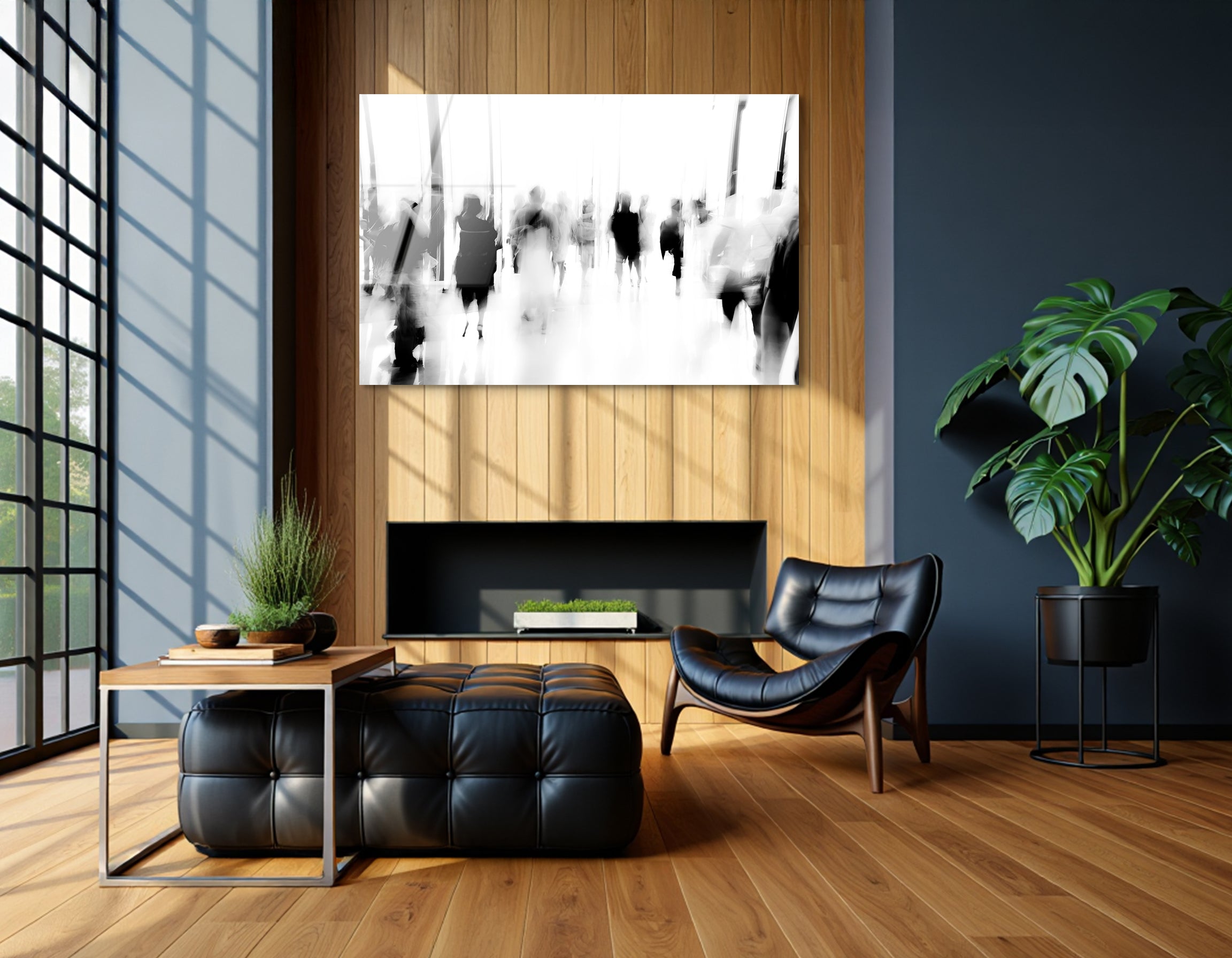 Business Motion in Black & White | Premium HD Metal Wall Art