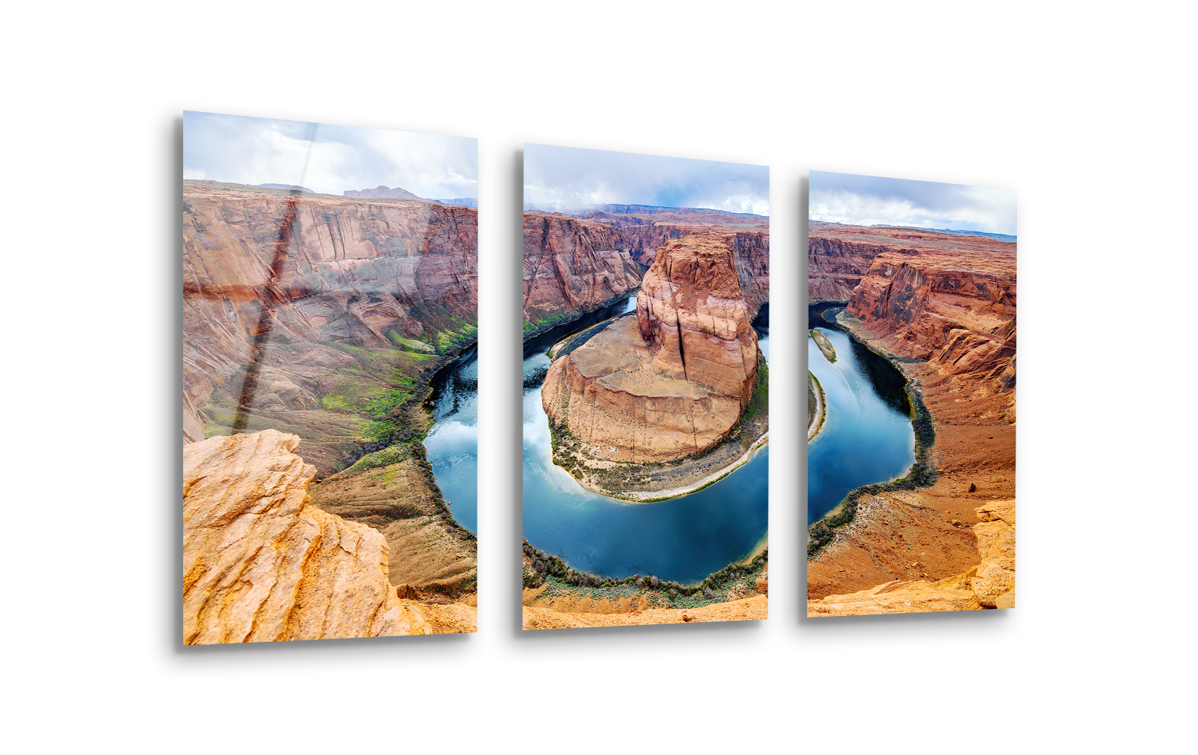 Mega Size Horseshoe Bend Trio Painting | Premium HD Metal Wall Art