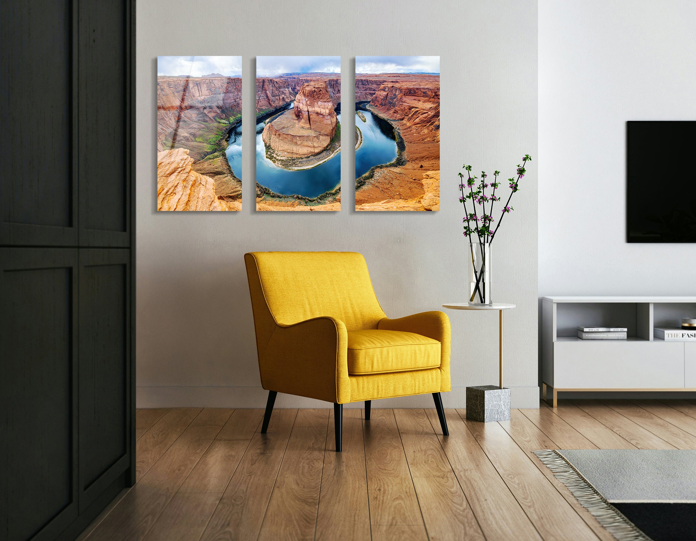 Mega Size Horseshoe Bend Trio Painting | Premium HD Metal Wall Art