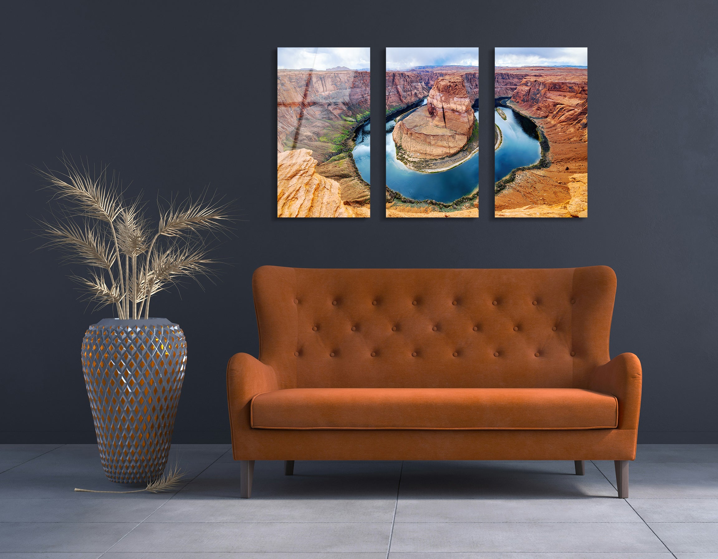 Mega Size Horseshoe Bend Trio Painting | Premium HD Metal Wall Art