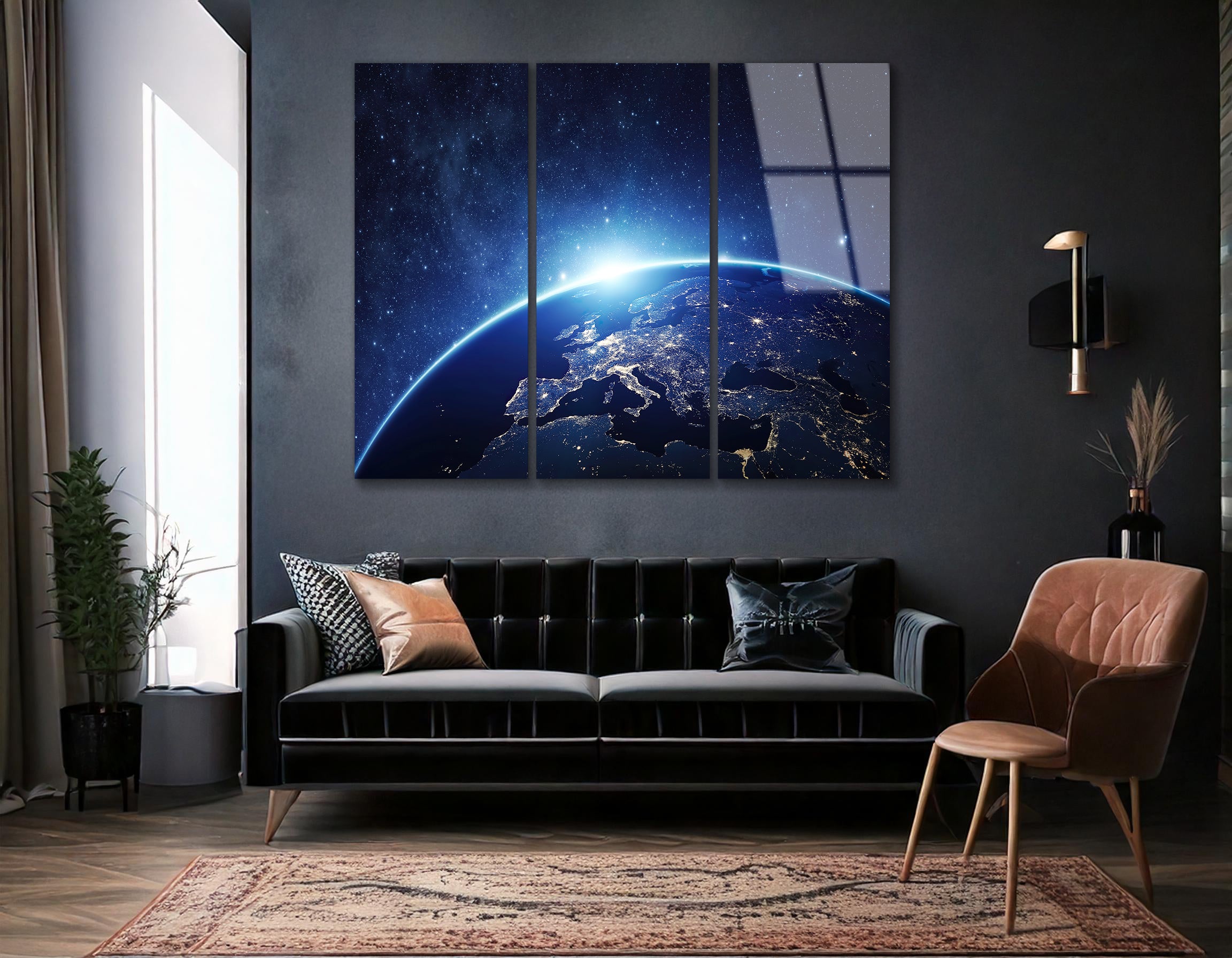 Mega Size Planet Earth Trio | Premium HD Metal Wall Art