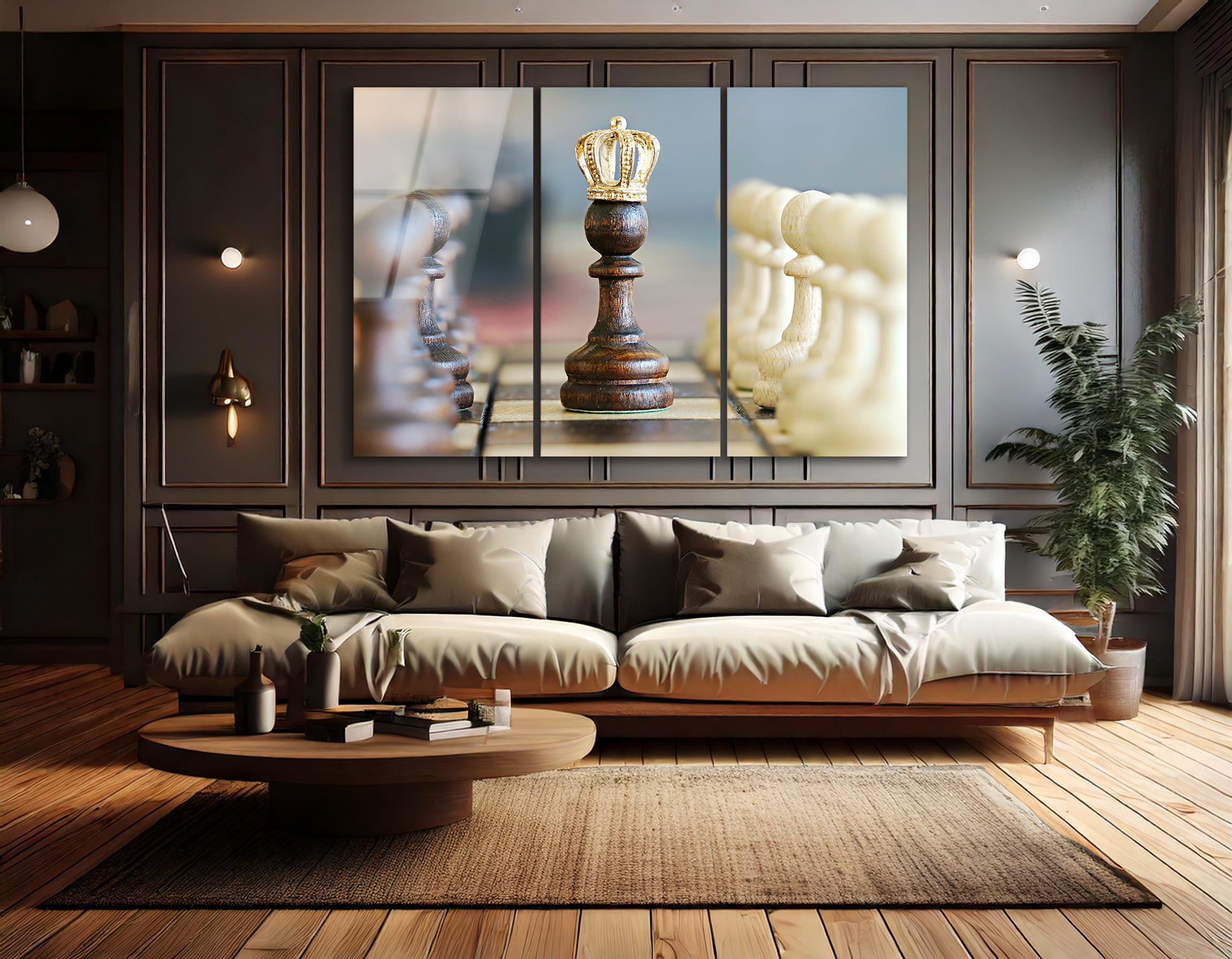 Mega Size Chess Trio | Premium HD Metal Wall Art