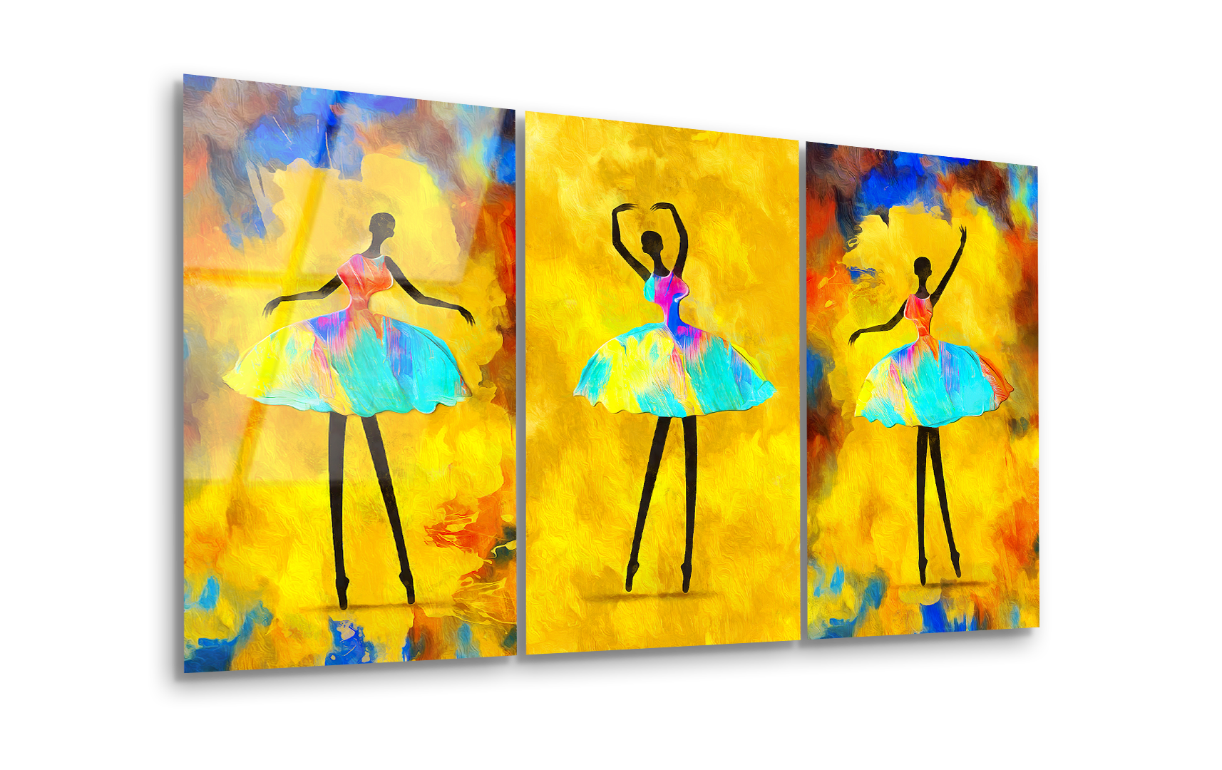 Mega Size Elegant African Ballerina Trio | Premium HD Metal Wall Art