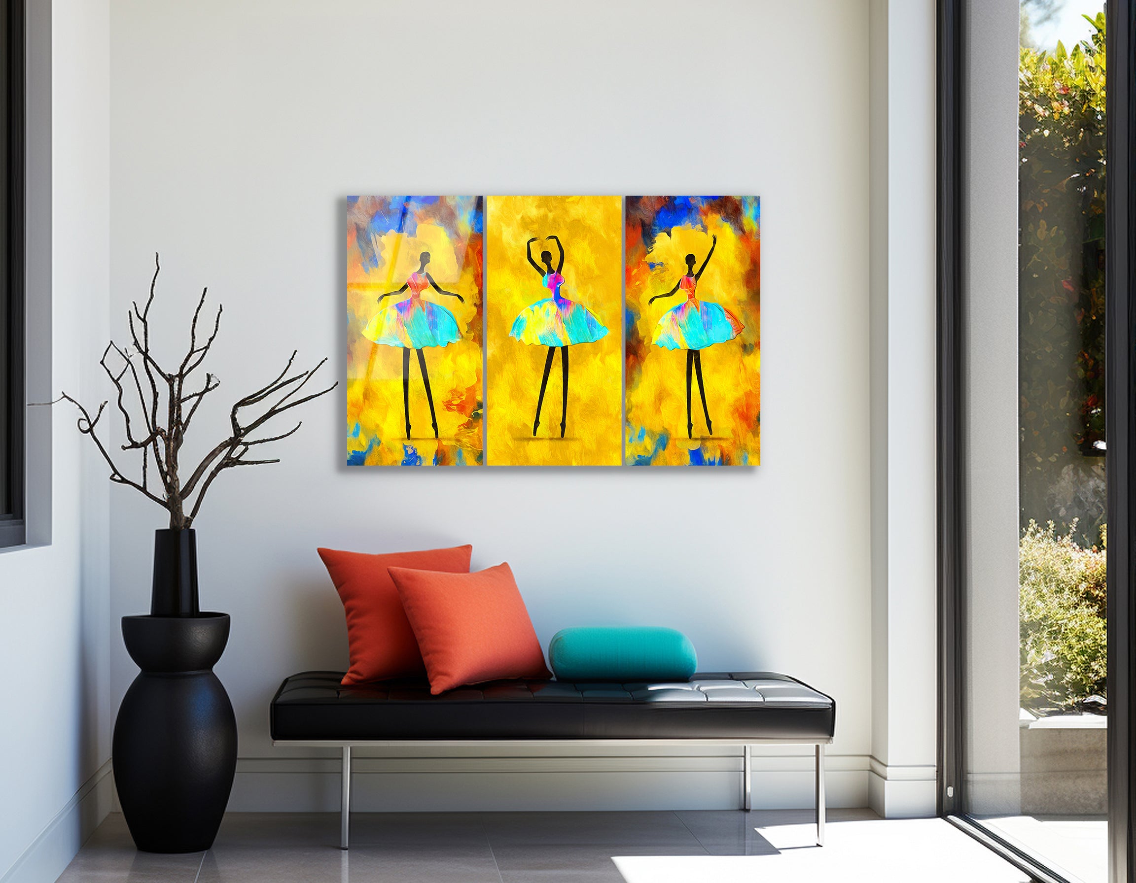 Mega Size Elegant African Ballerina Trio | Premium HD Metal Wall Art