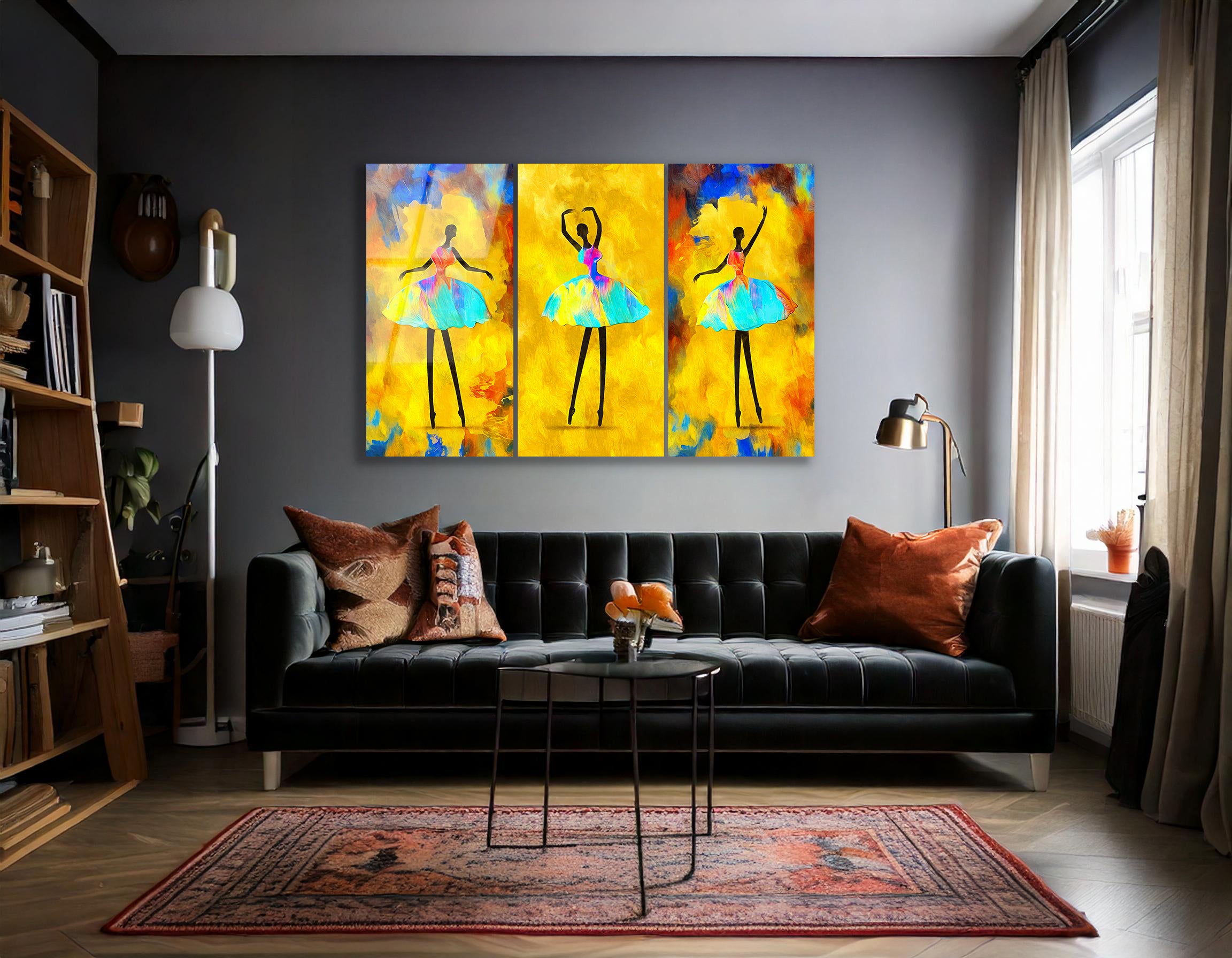 Mega Size Elegant African Ballerina Trio | Premium HD Metal Wall Art