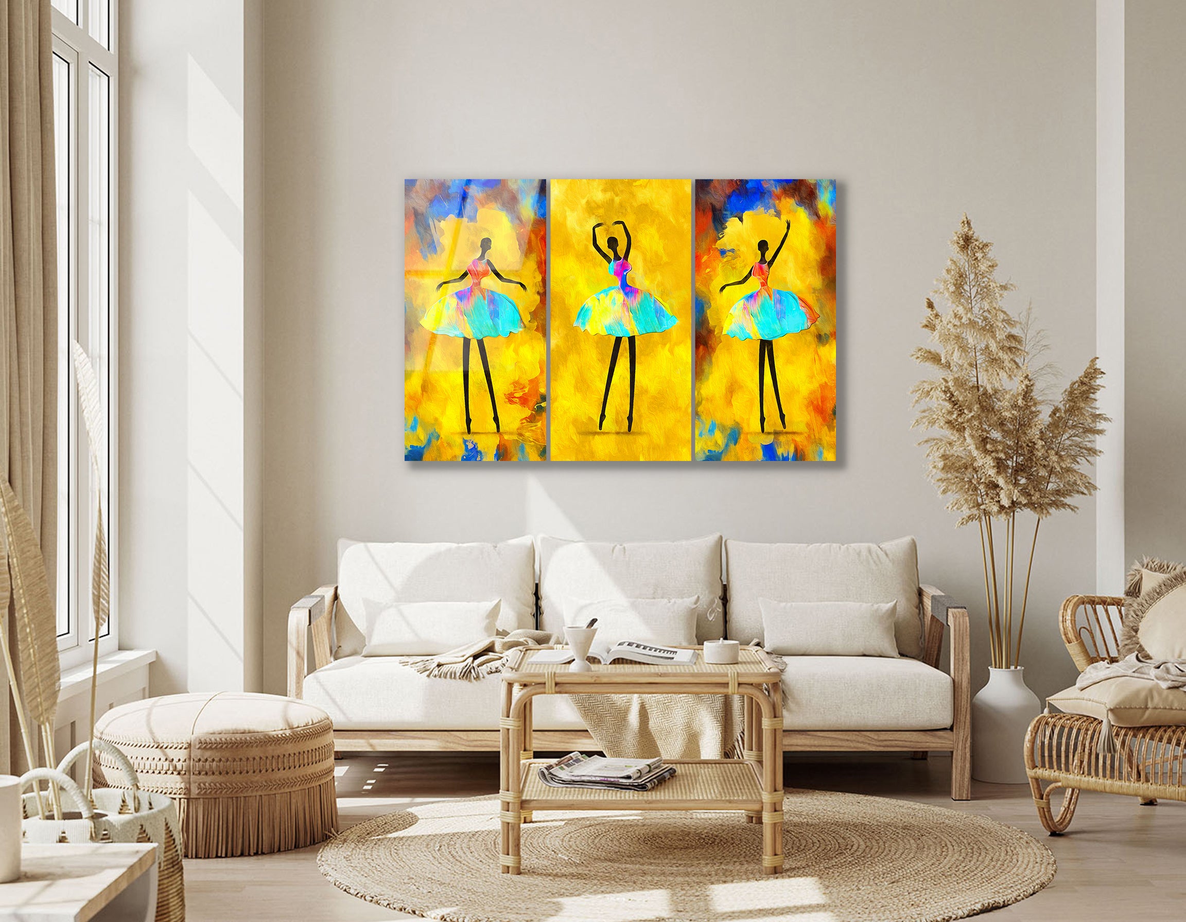 Mega Size Elegant African Ballerina Trio | Premium HD Metal Wall Art
