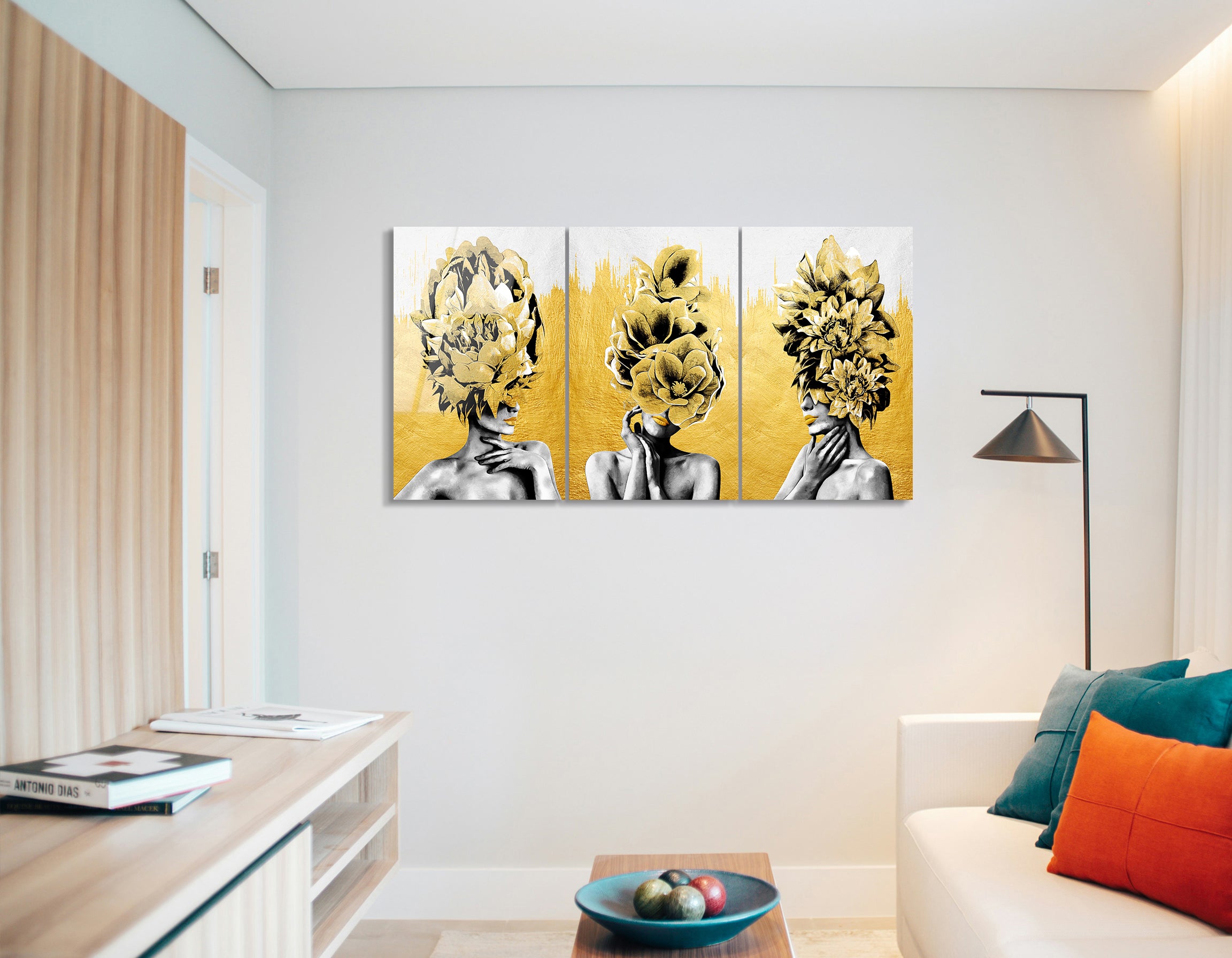 Mega Size Golden Trio Goddess | Premium HD Metal Wall Art