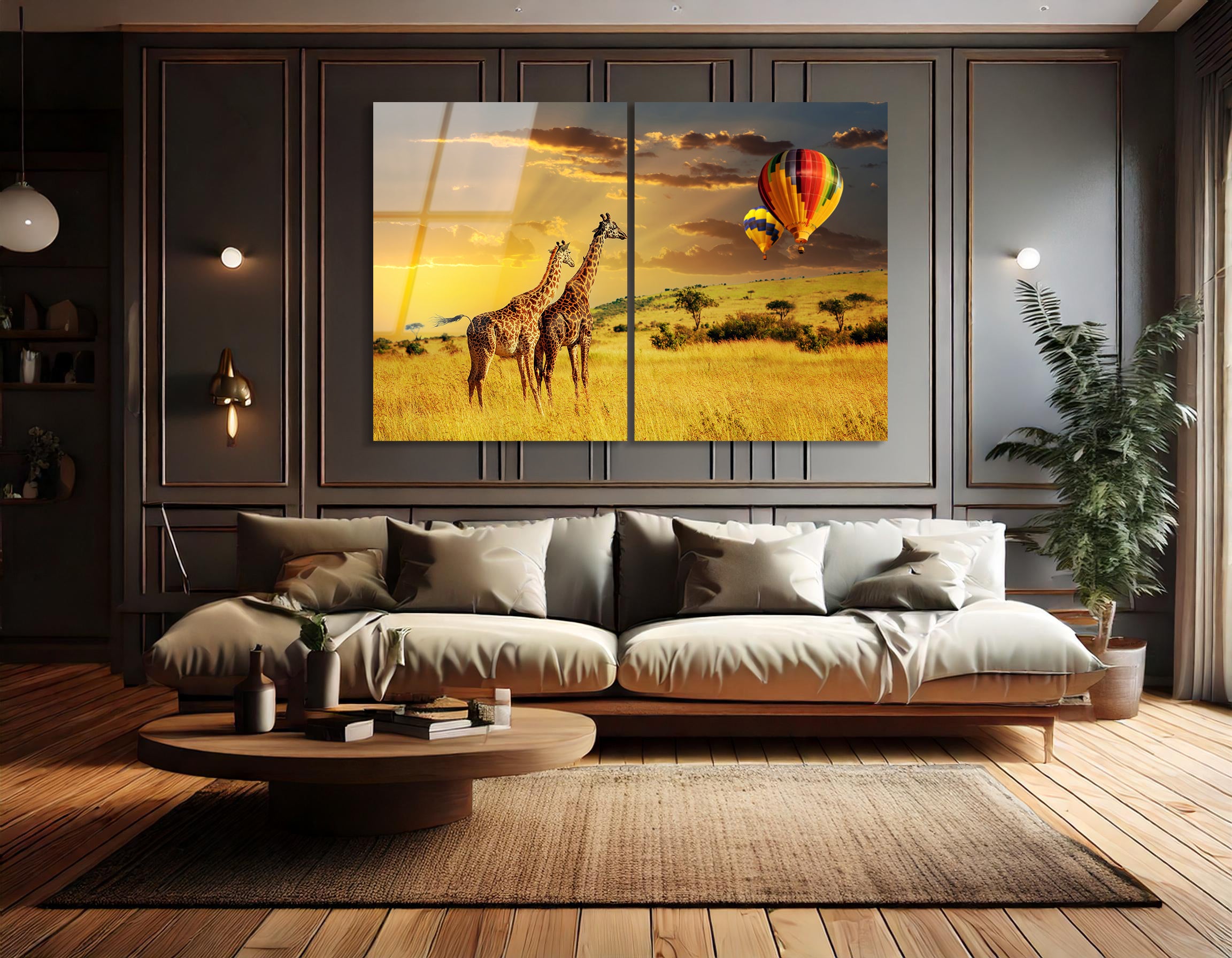 Mega Size African Safari Duo | Premium HD Metal Wall Art