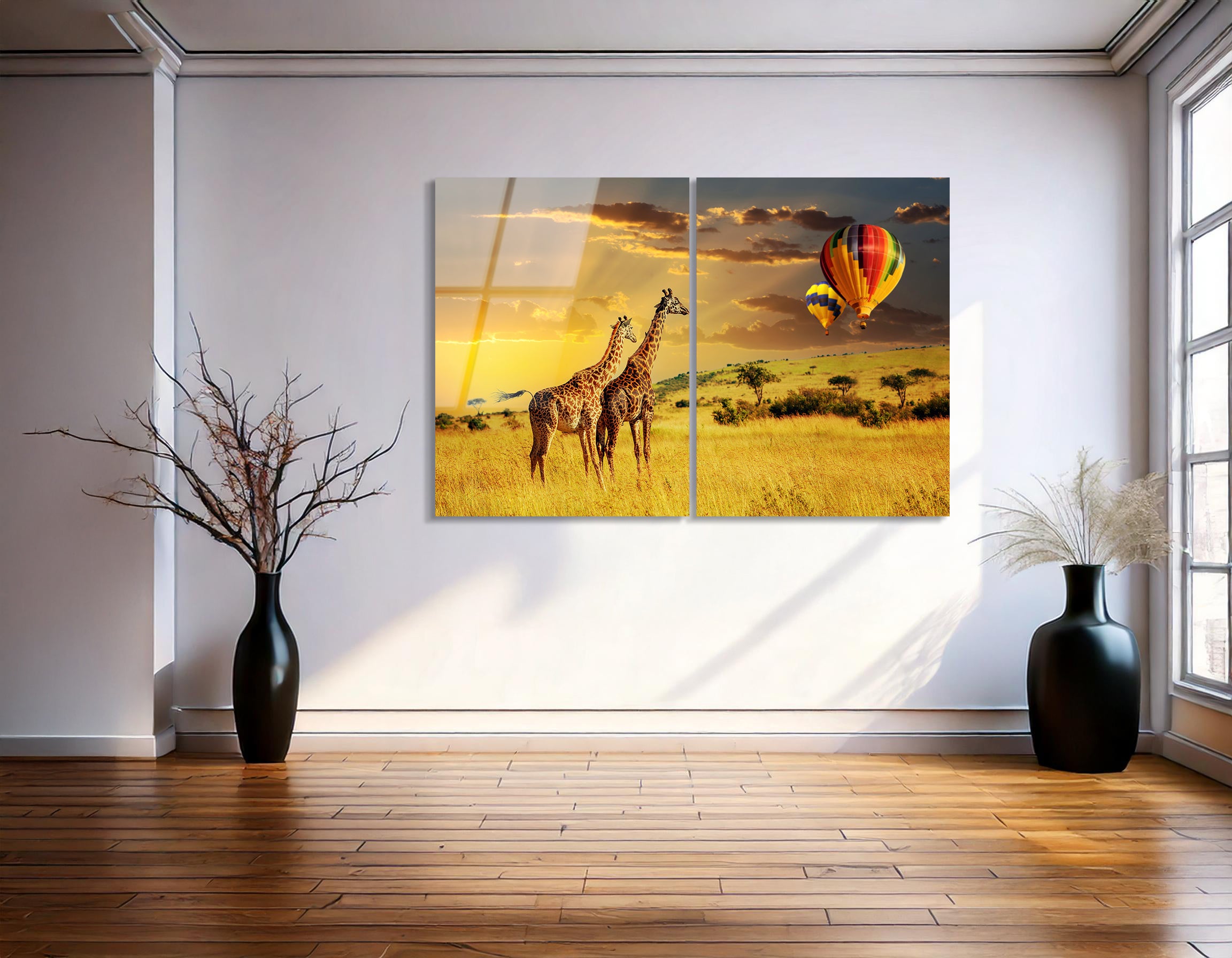 Mega Size African Safari Duo | Premium HD Metal Wall Art