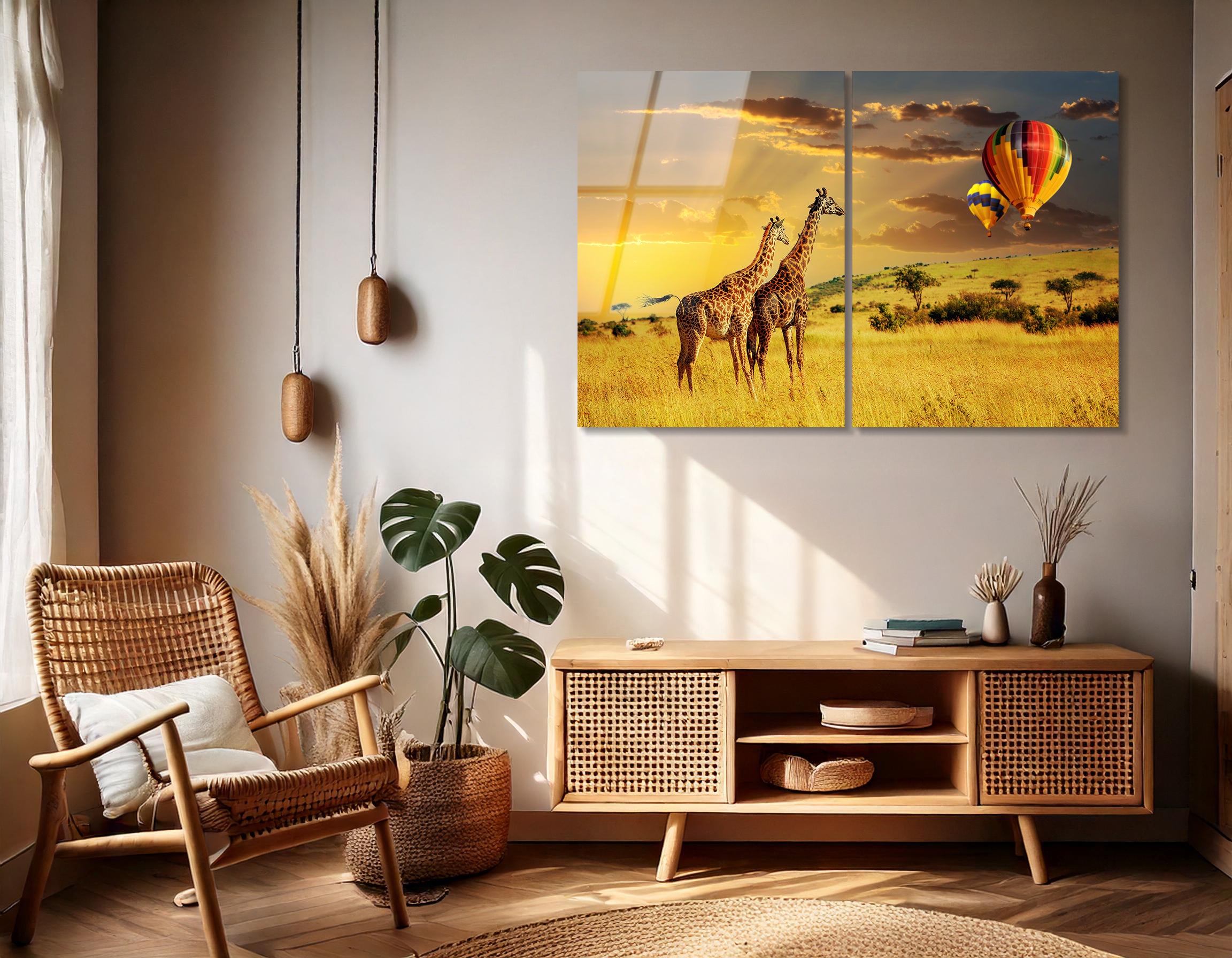 Mega Size African Safari Duo | Premium HD Metal Wall Art