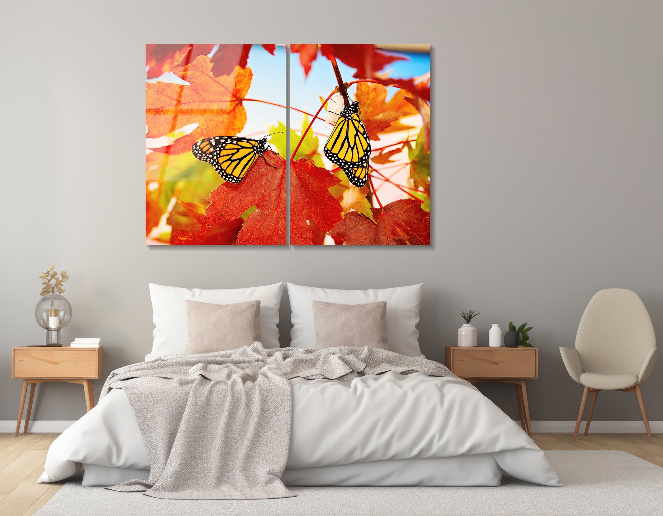 Mega Size Close-Up Butterfly Duo | Premium HD Metal Wall Art