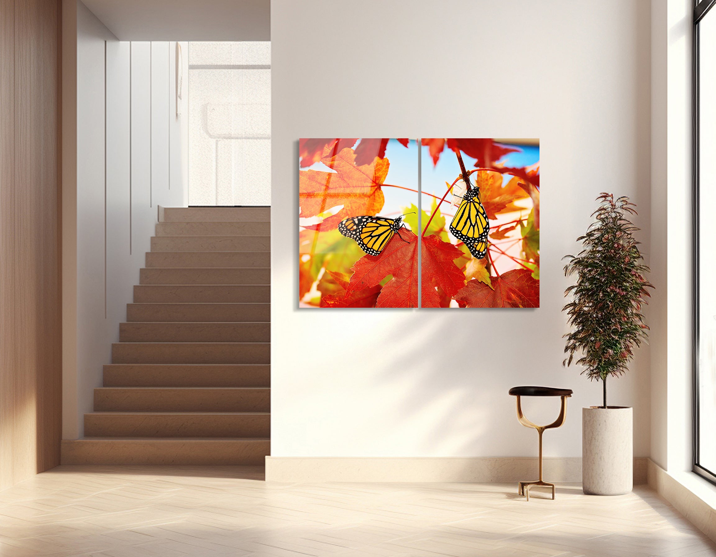 Mega Size Close-Up Butterfly Duo | Premium HD Metal Wall Art