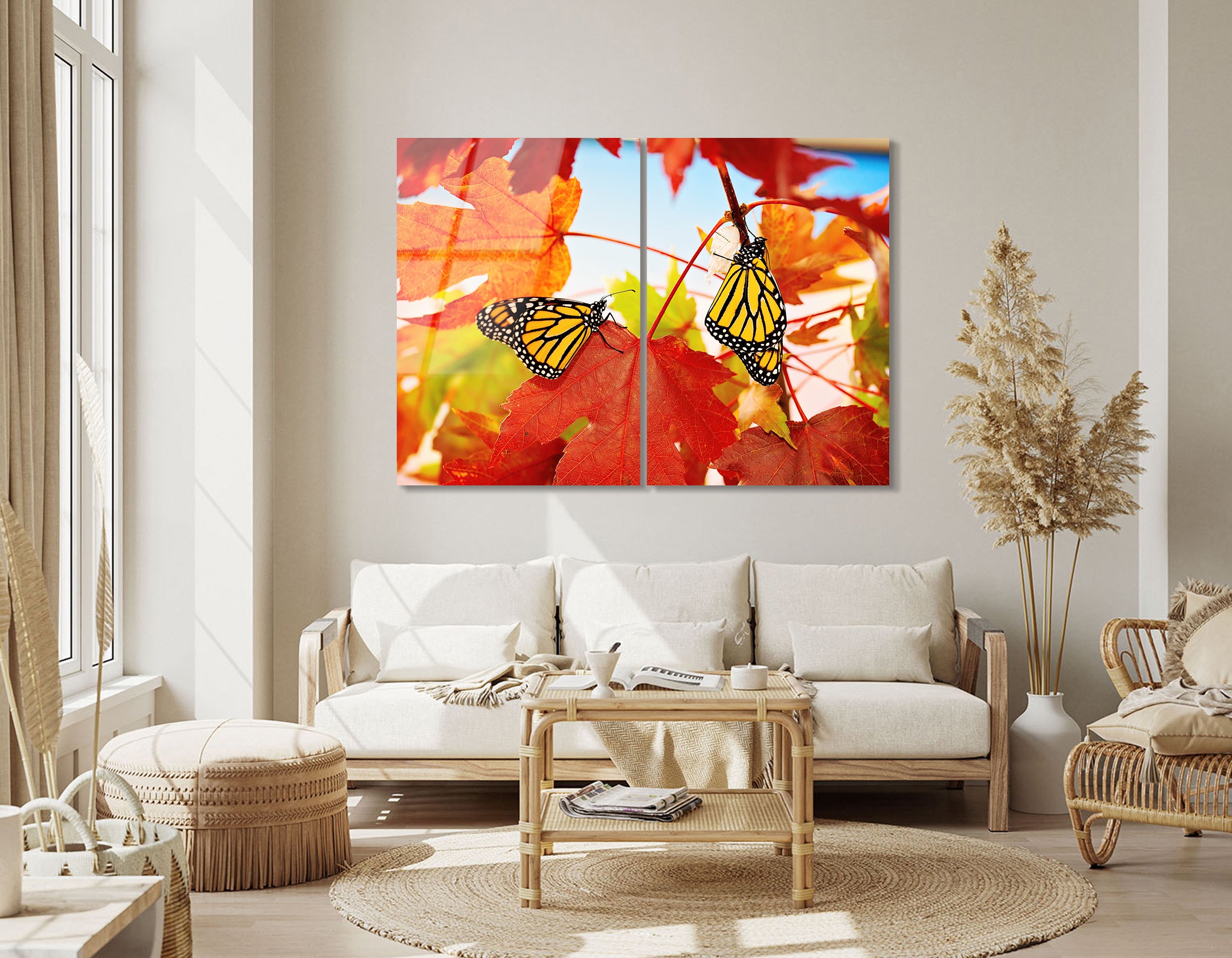 Mega Size Close-Up Butterfly Duo | Premium HD Metal Wall Art