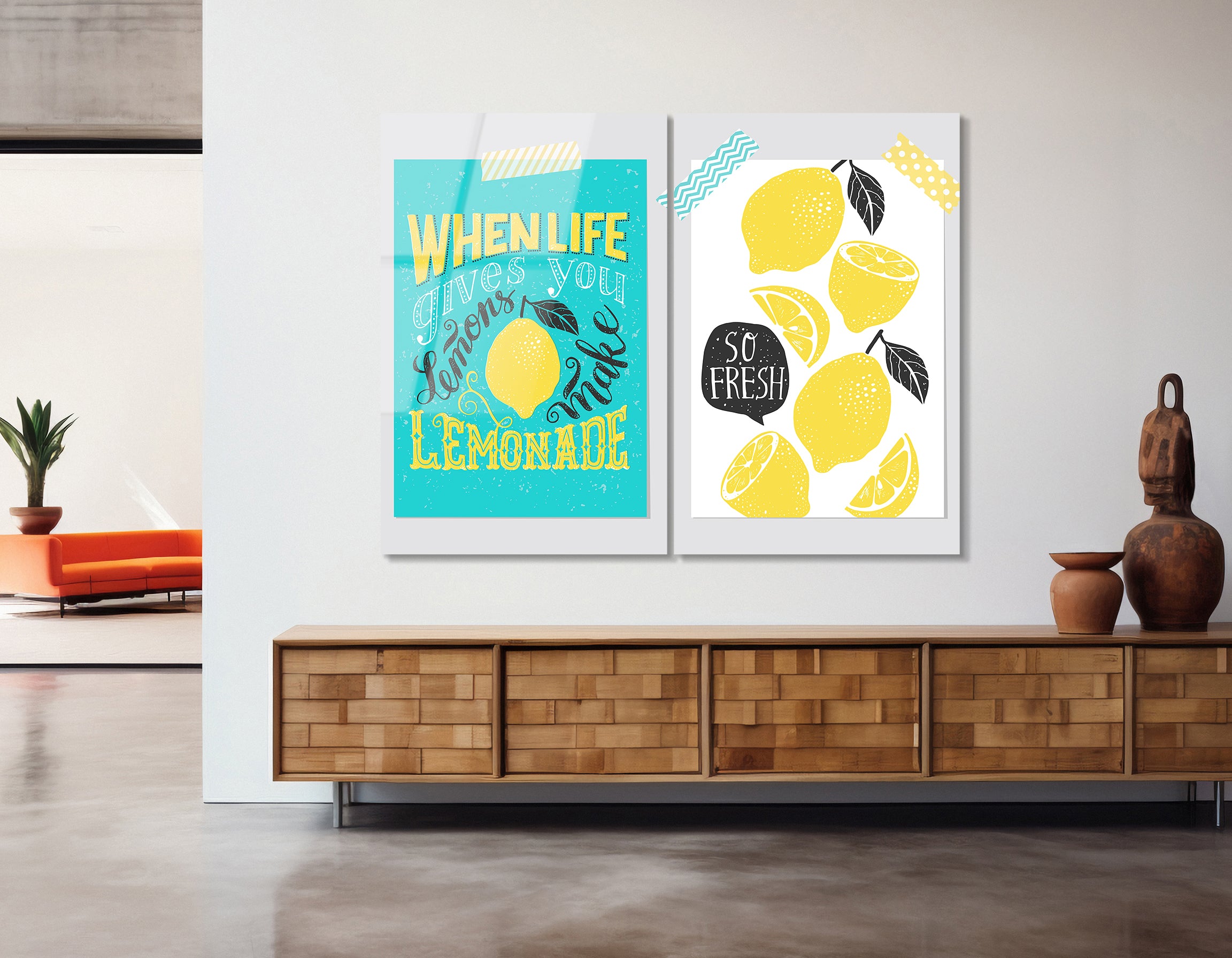 Mega Size When Life Gives You Lemons Duo | Premium HD Metal Wall Art