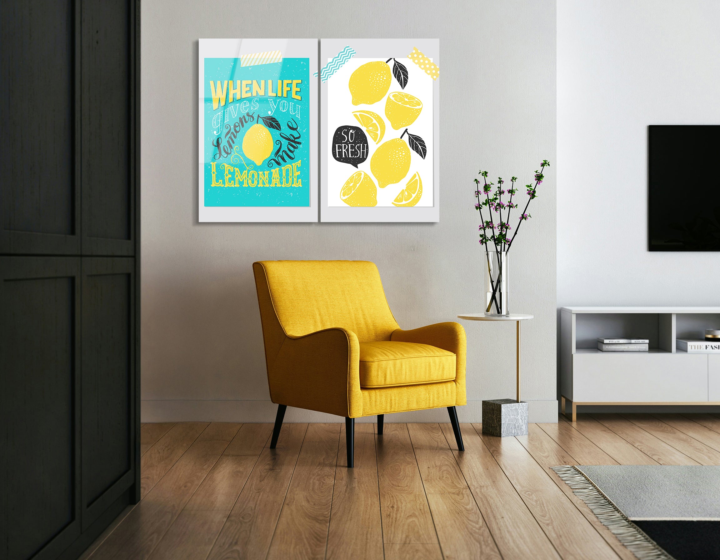 Mega Size When Life Gives You Lemons Duo | Premium HD Metal Wall Art