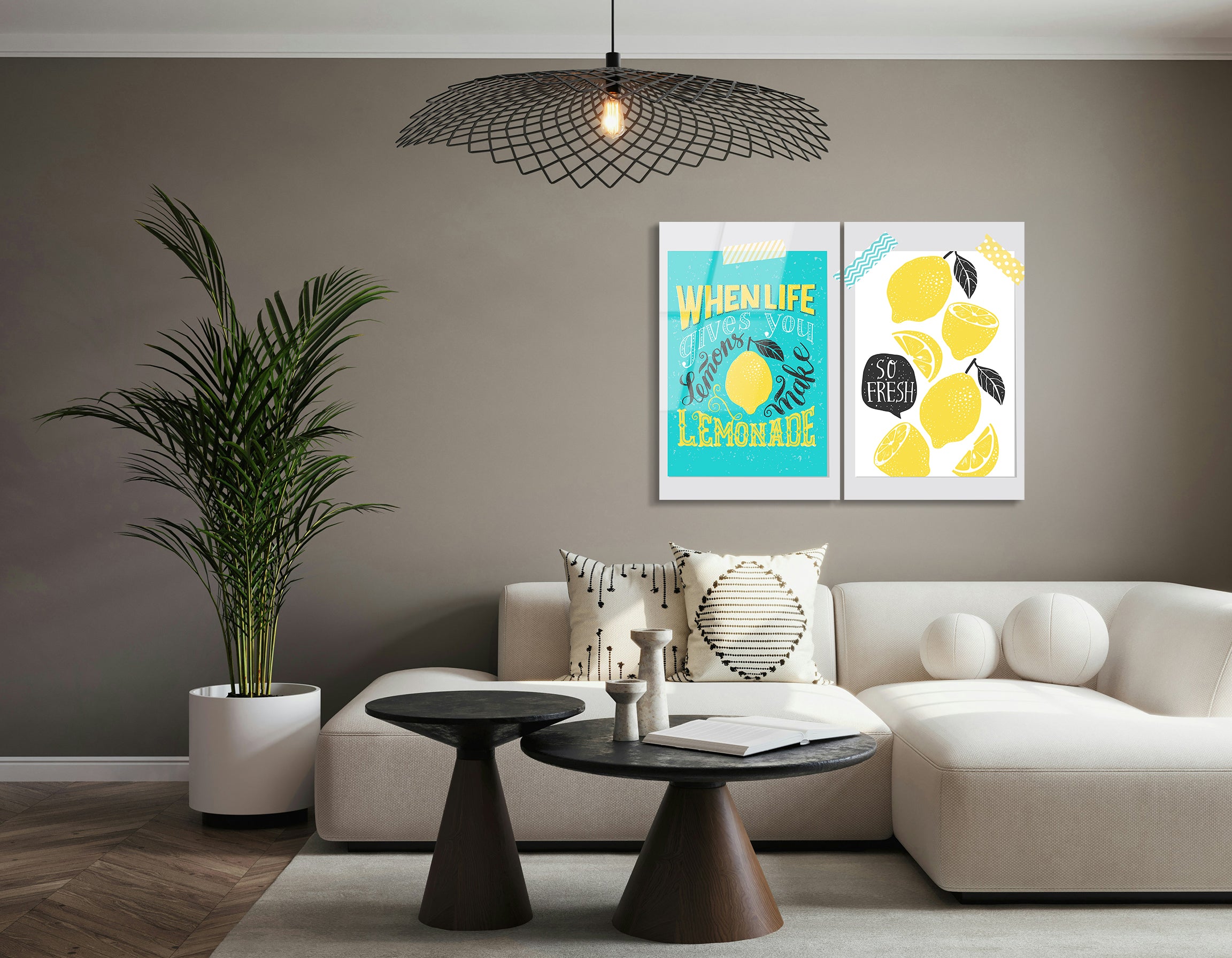 Mega Size When Life Gives You Lemons Duo | Premium HD Metal Wall Art
