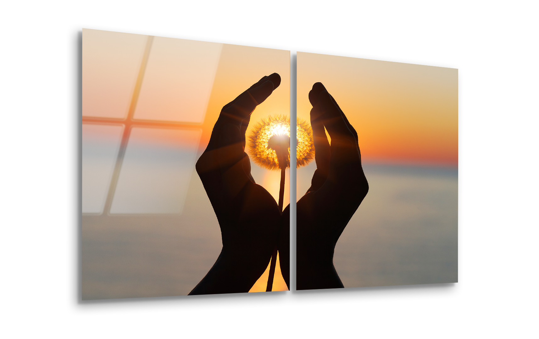 Mega Size Dandelion Flower Duo | Premium HD Metal Wall Art