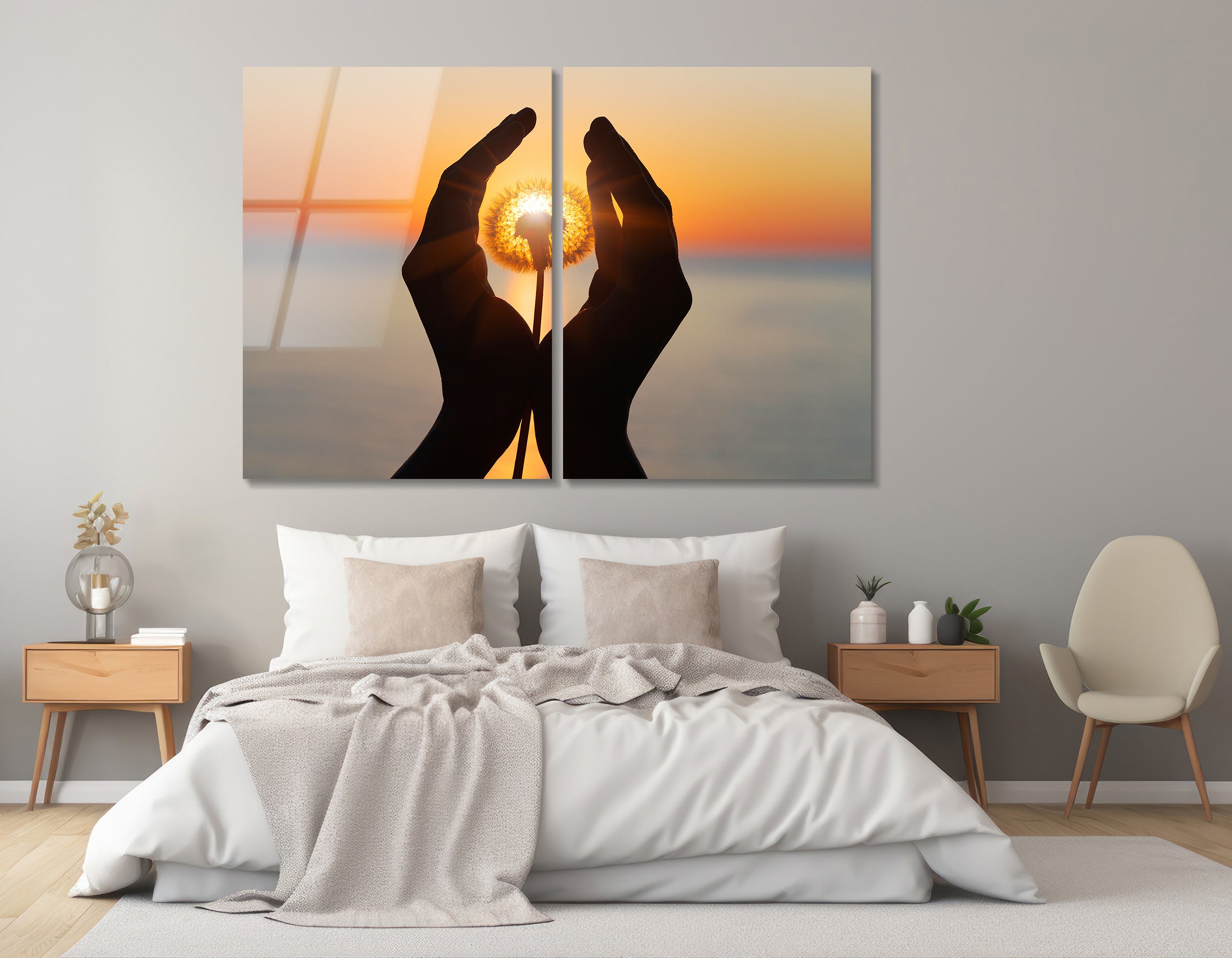 Mega Size Dandelion Flower Duo | Premium HD Metal Wall Art