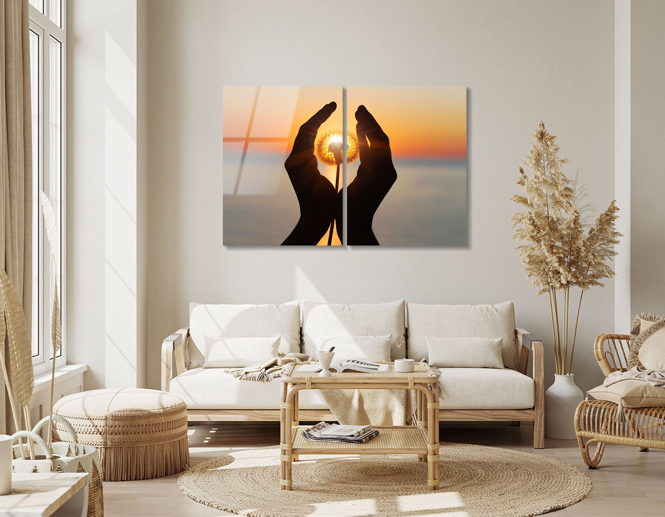 Mega Size Dandelion Flower Duo | Premium HD Metal Wall Art