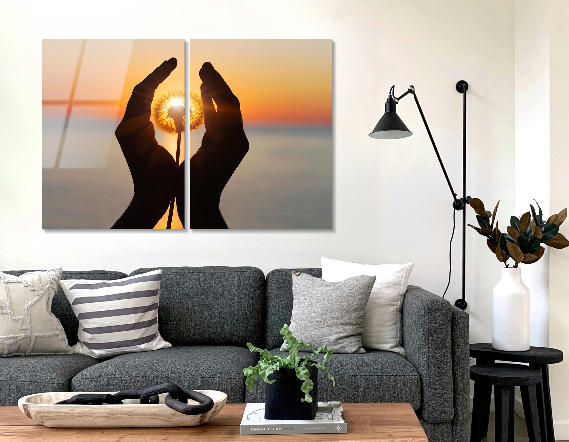 Mega Size Dandelion Flower Duo | Premium HD Metal Wall Art