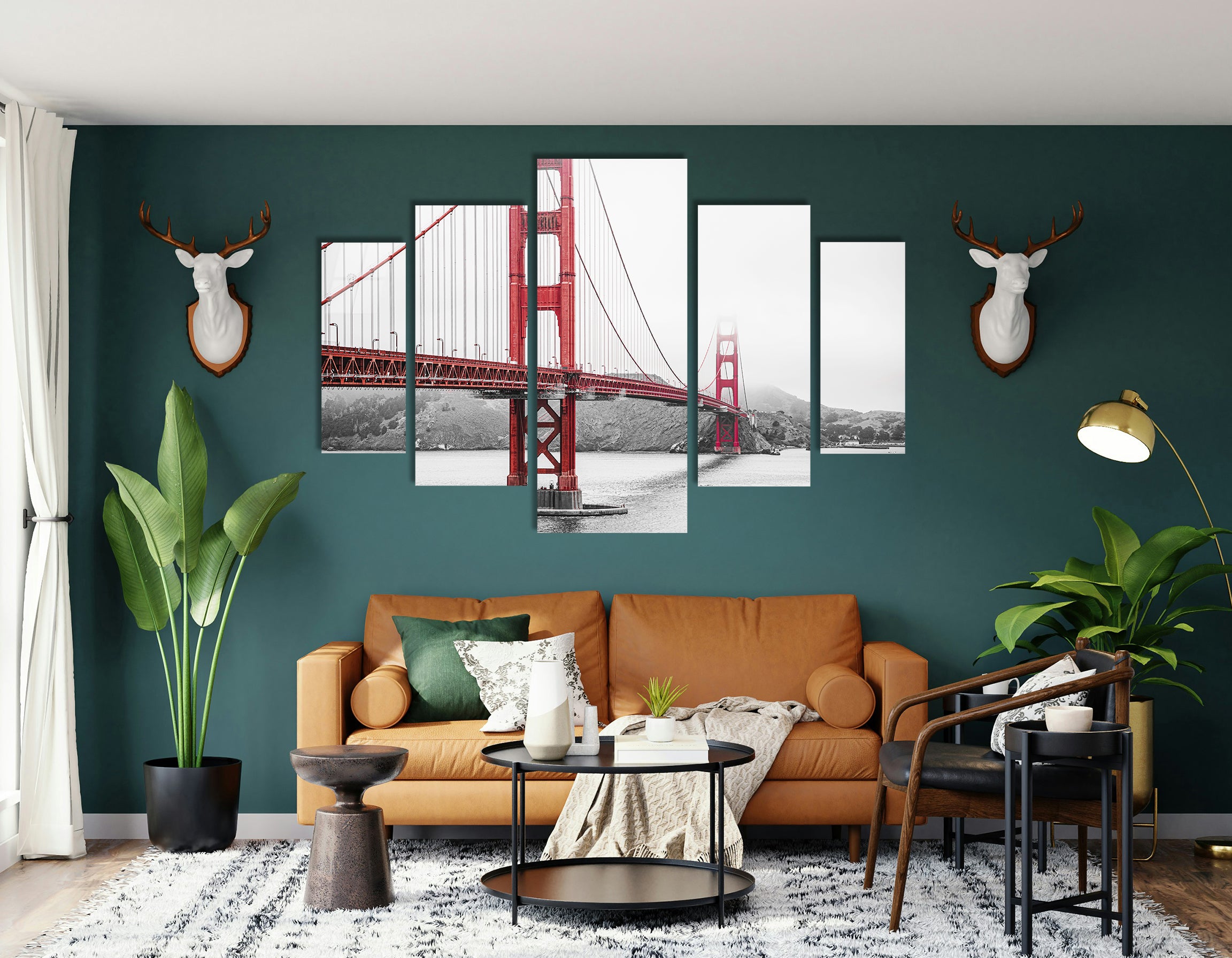 Mega Size Penta Scarlet Mist | Premium HD Metal Wall Art