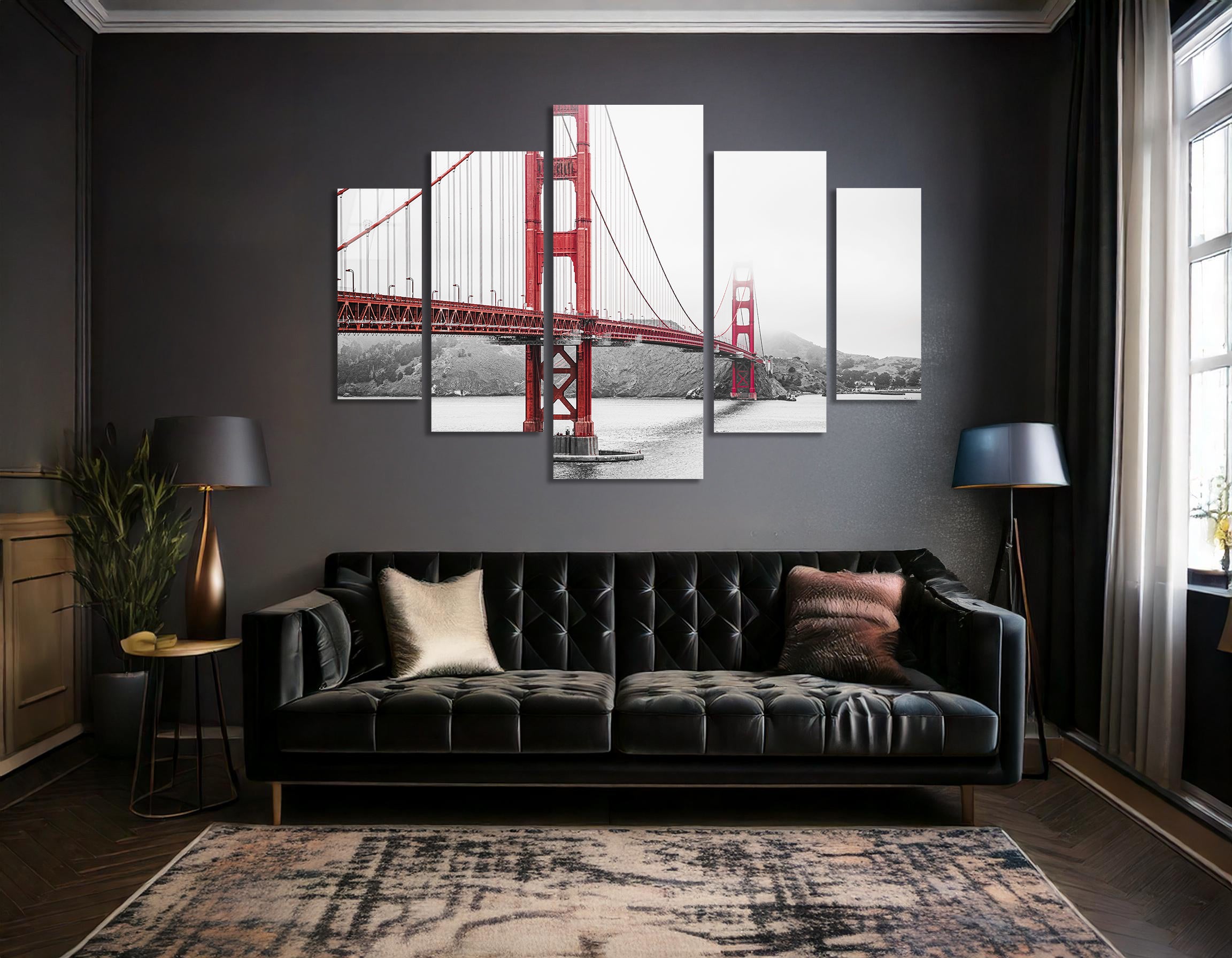 Mega Size Penta Scarlet Mist | Premium HD Metal Wall Art