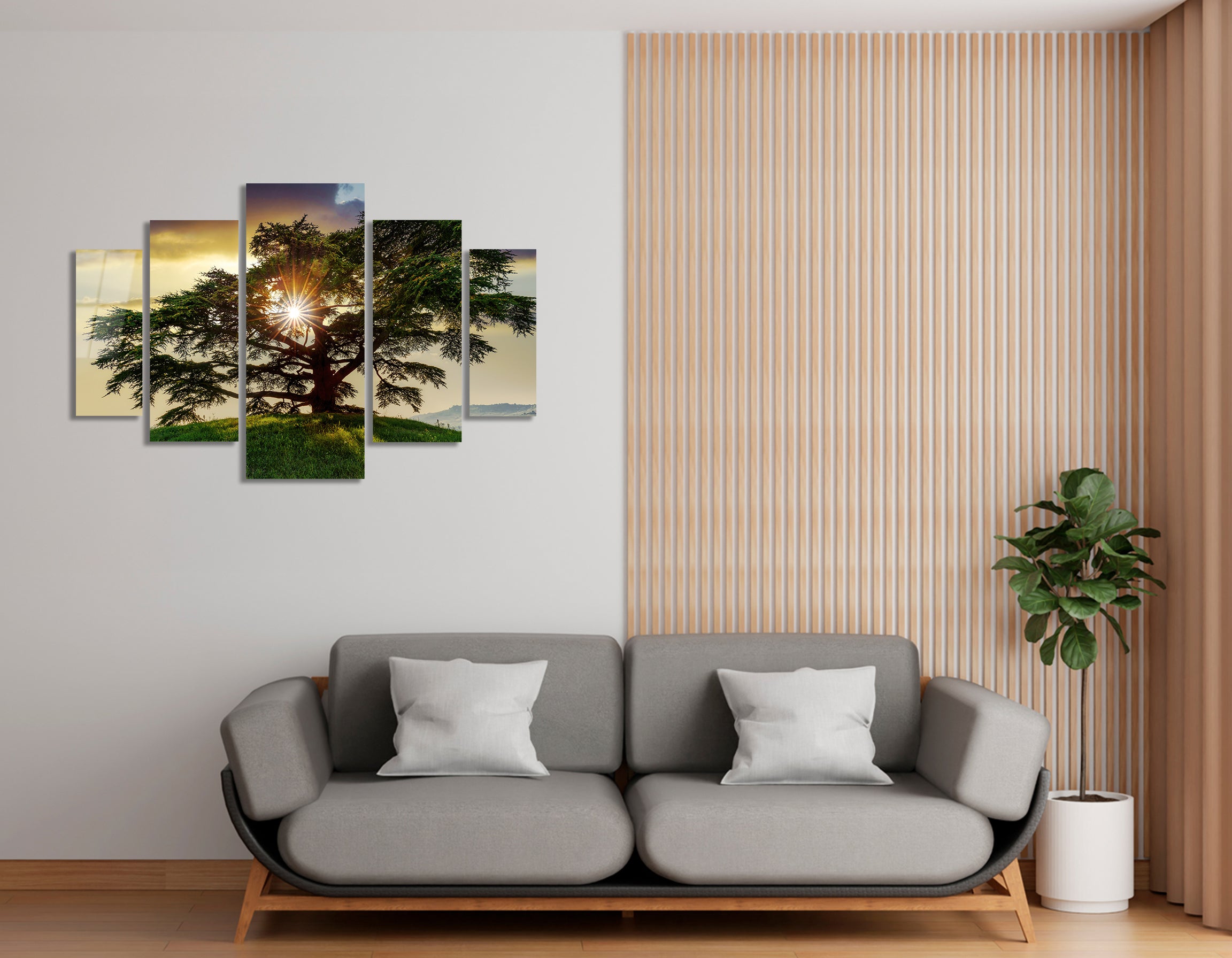 Mega Size Penta Cedar of Lebanon | Premium HD Metal Wall Art