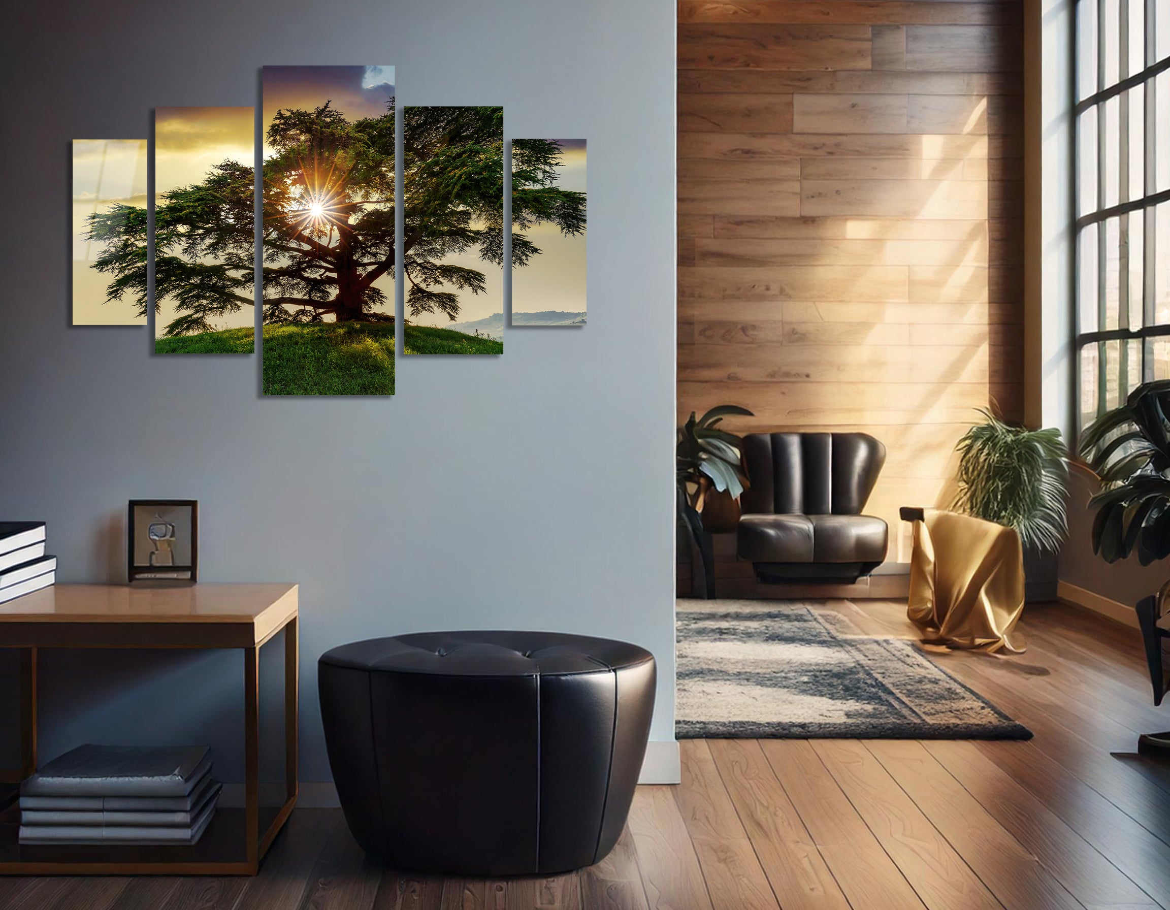 Mega Size Penta Cedar of Lebanon | Premium HD Metal Wall Art