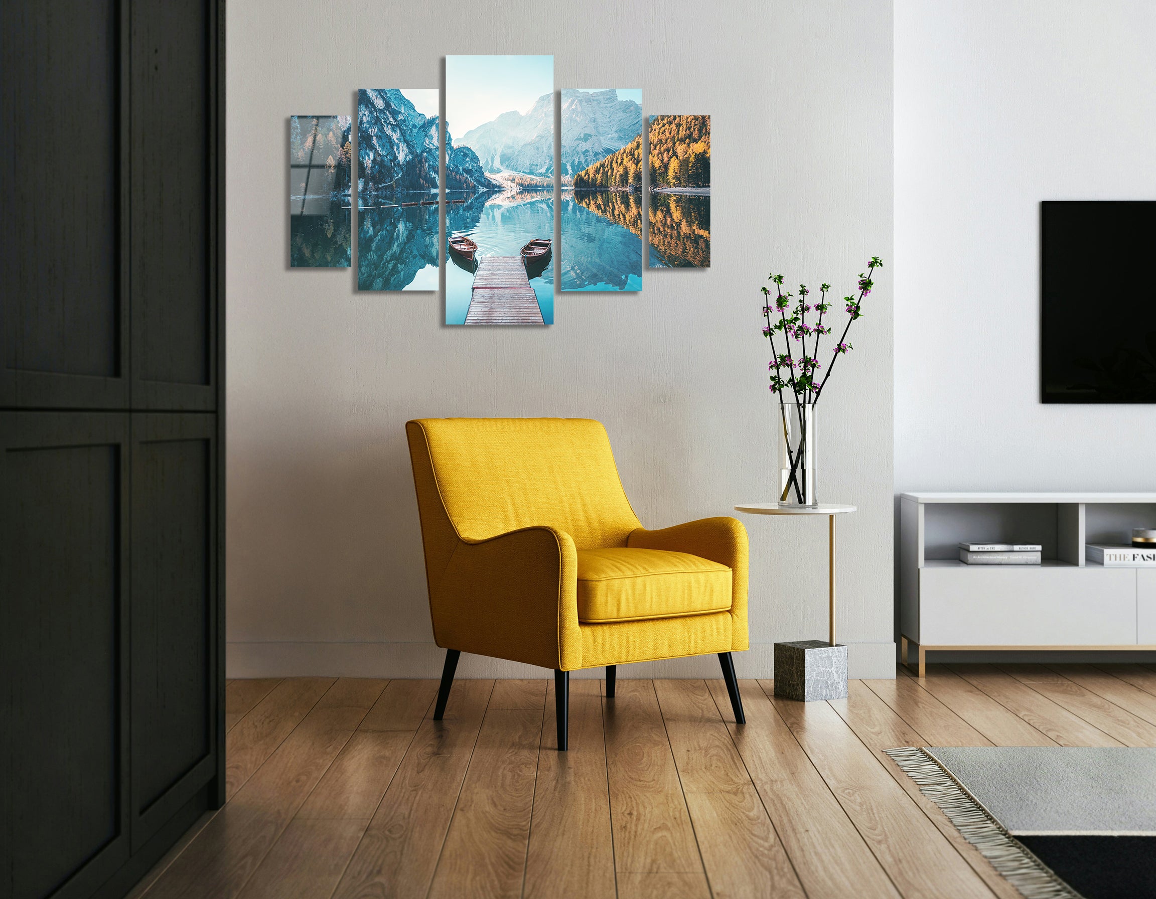 Mega Size Penta Alpine Stillness | Premium HD Metal Wall Art