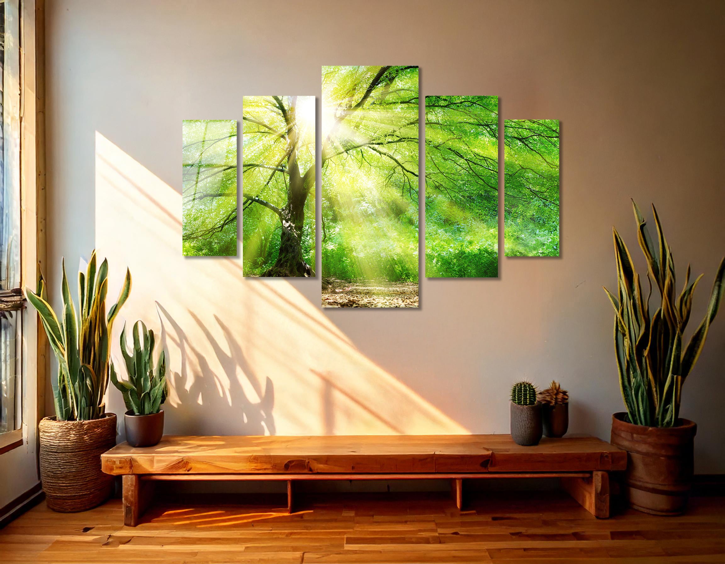 Mega Size Penta Forest Light | Premium HD Metal Wall Art