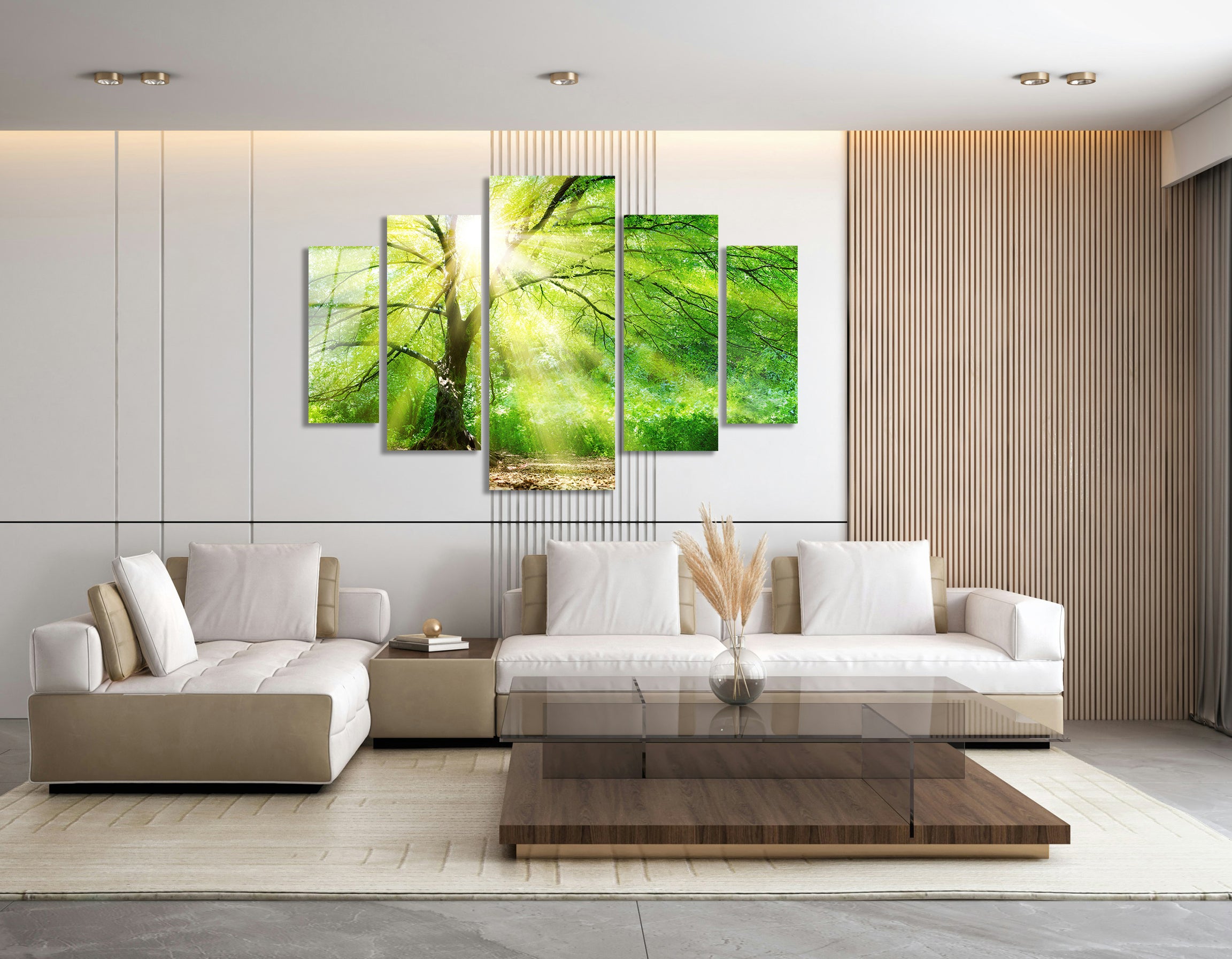 Mega Size Penta Forest Light | Premium HD Metal Wall Art
