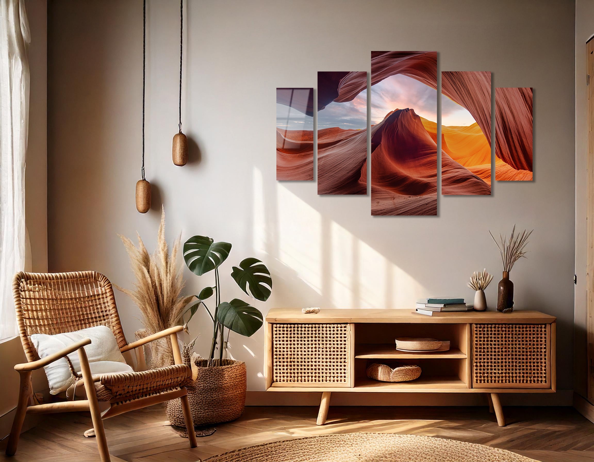 Mega Size Penta Canyon Flow | Premium HD Metal Wall Art