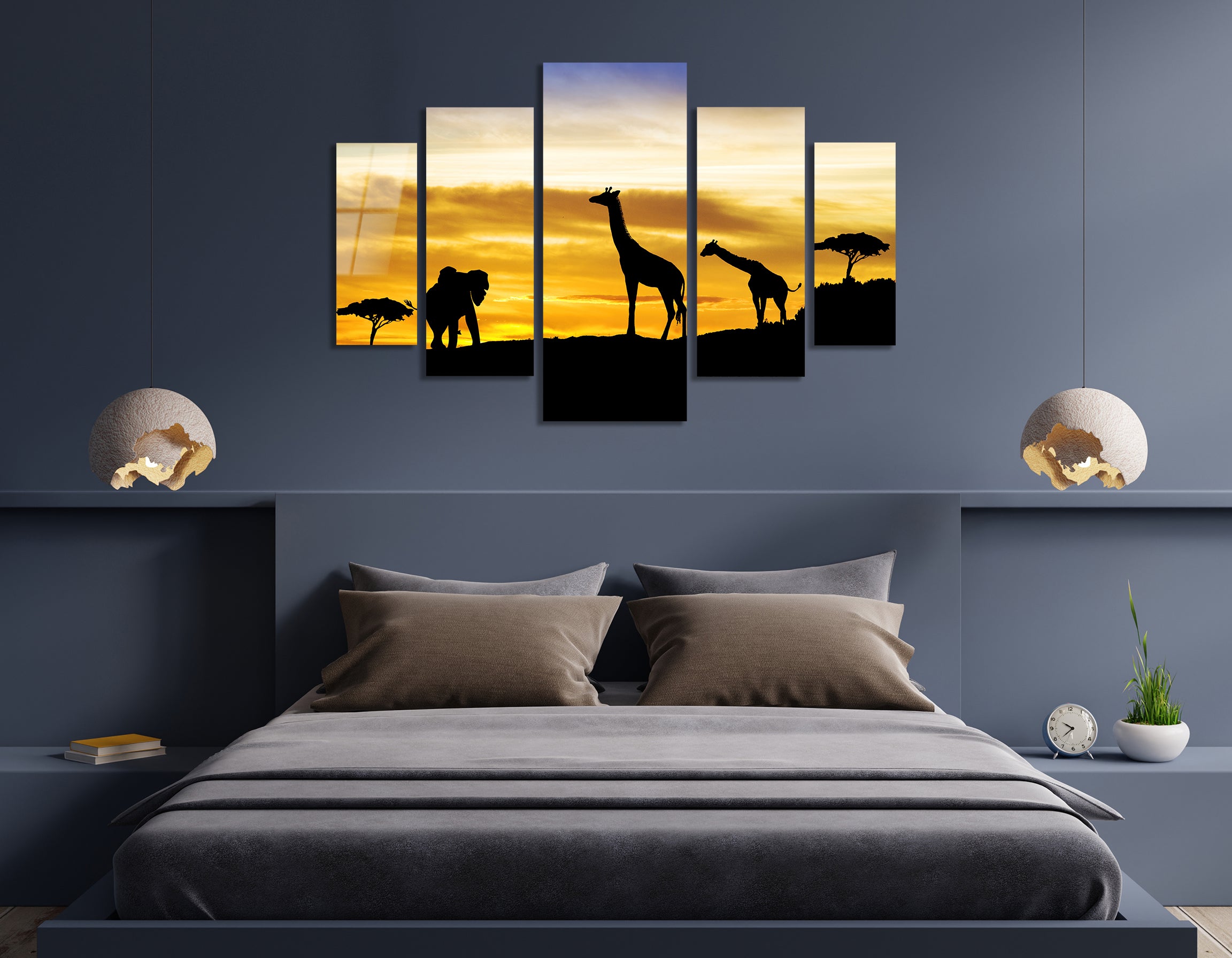 Mega Size Penta Wildlife Harmony | Premium HD Metal Wall Art