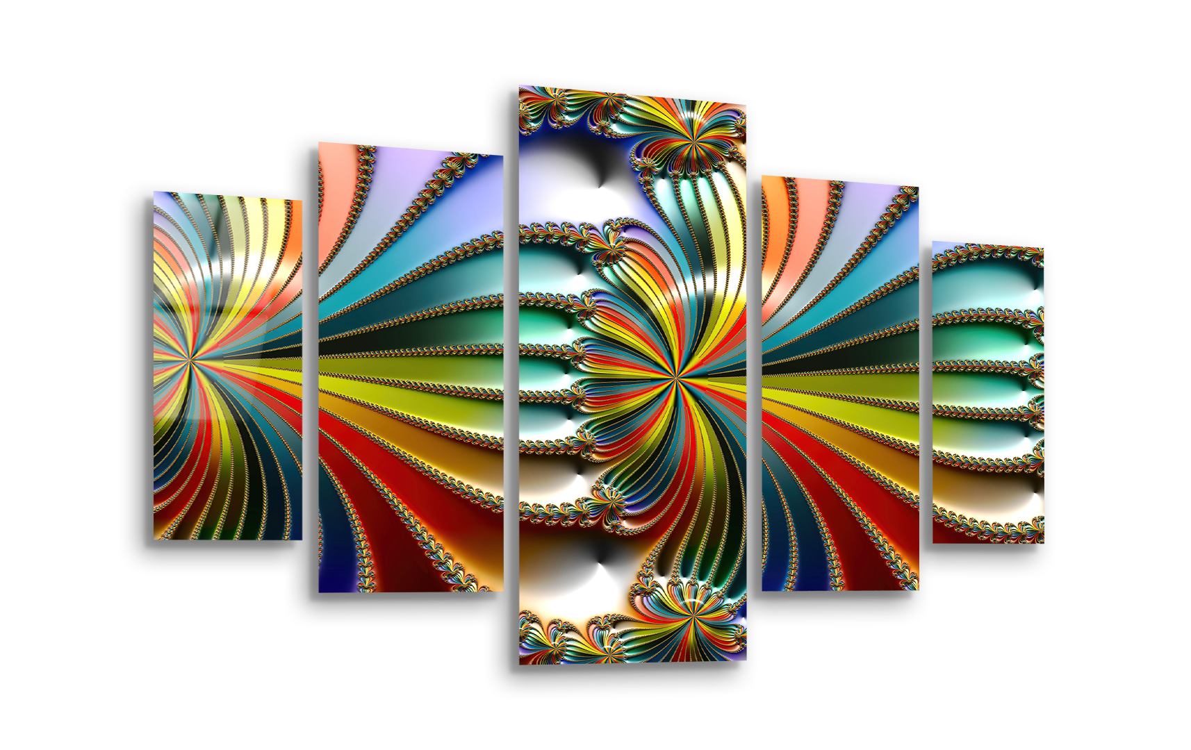 Mega Size Penta Fractal Harmony | Premium HD Metal Wall Art