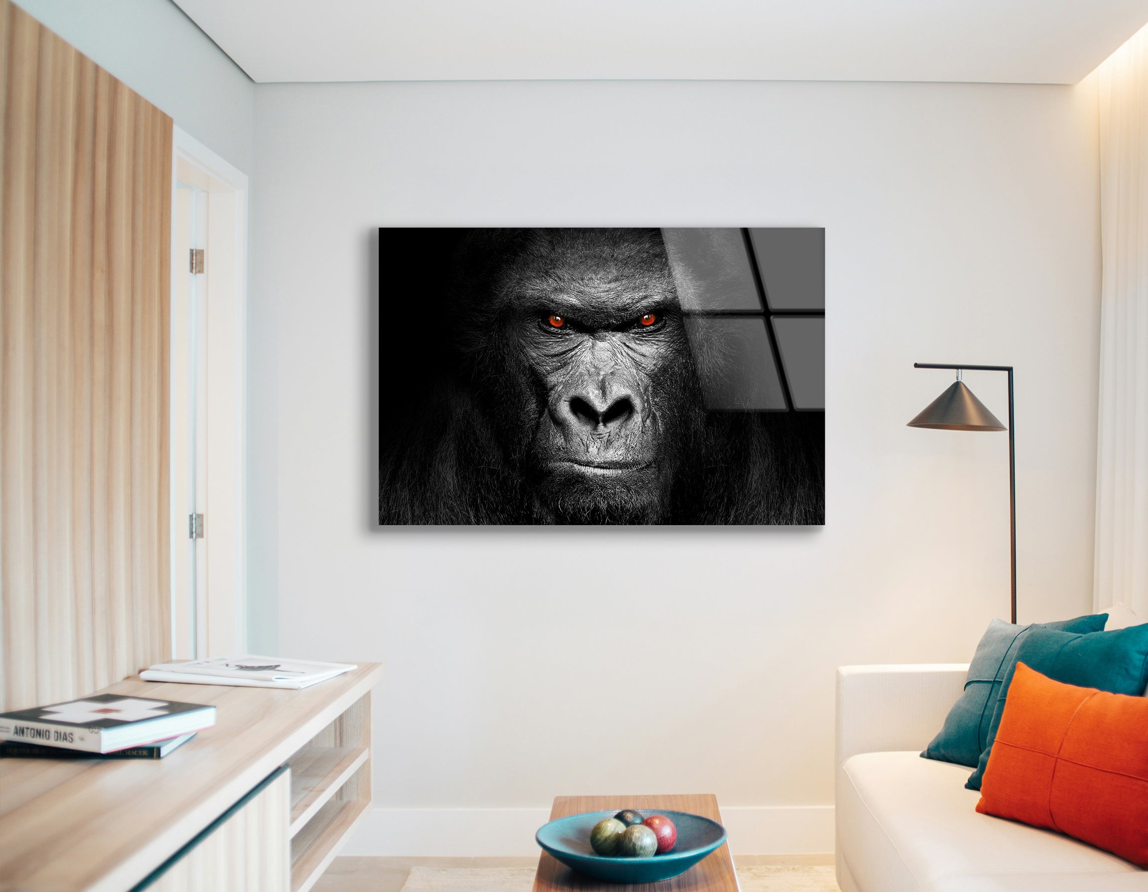 Gorilla Face - Powerful Mammal Eyes | Premium HD Metal Wall Art - DezignArt