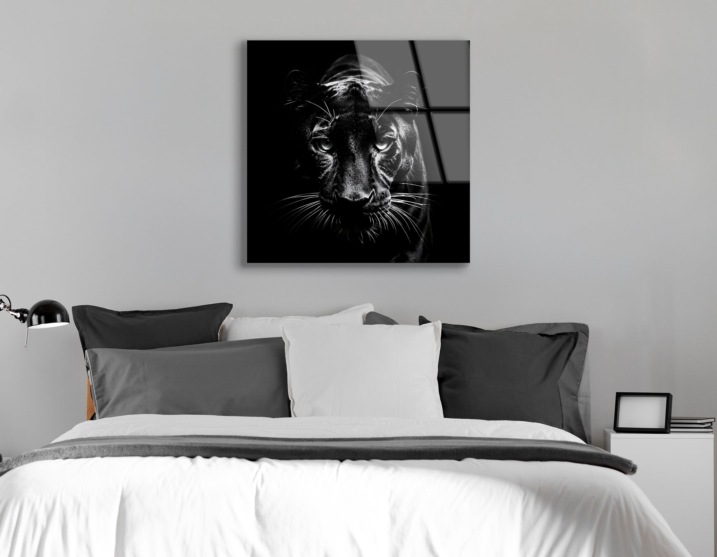 Black Panther on Black Background | Premium HD Metal Wall Art