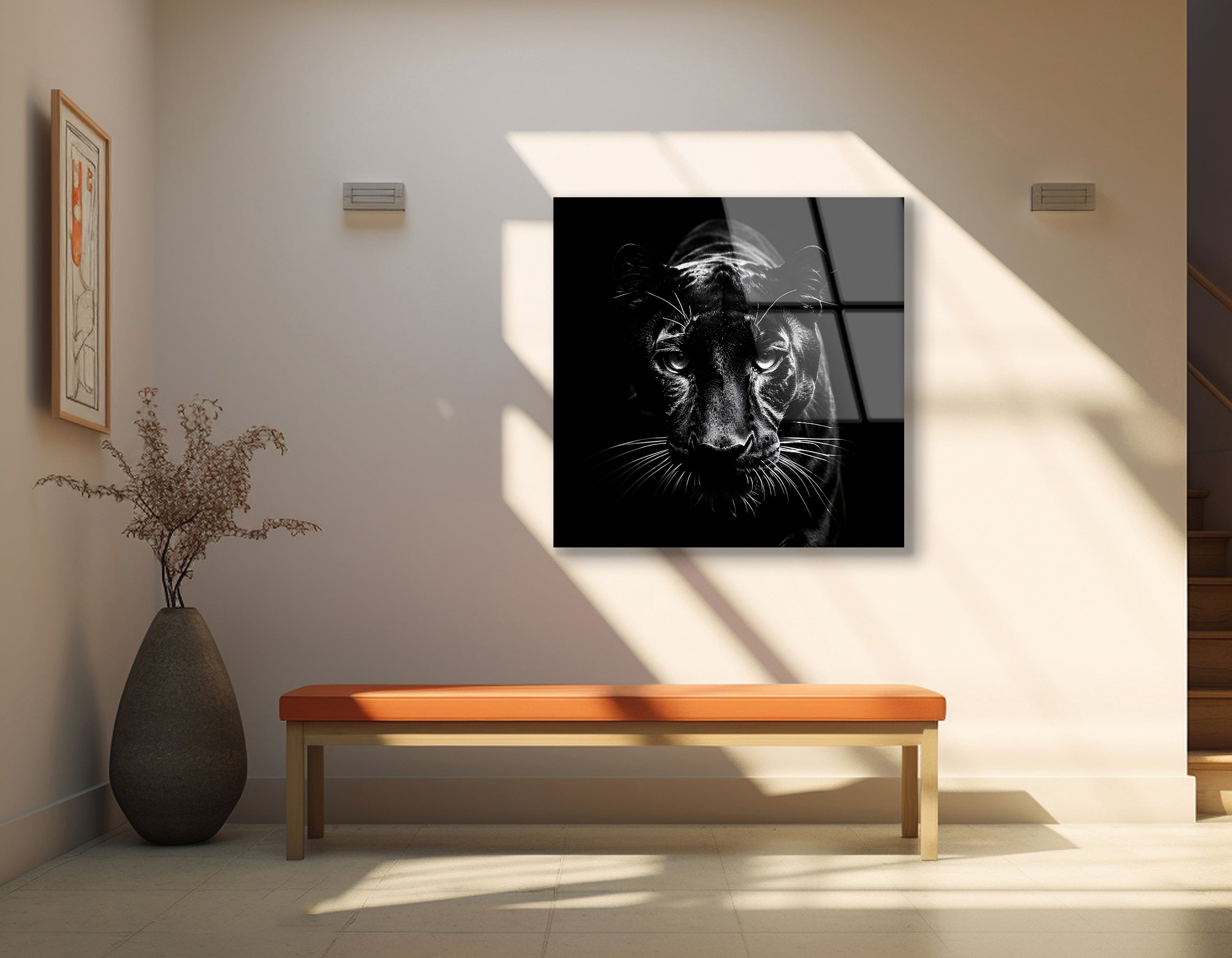 Black Panther on Black Background | Premium HD Metal Wall Art