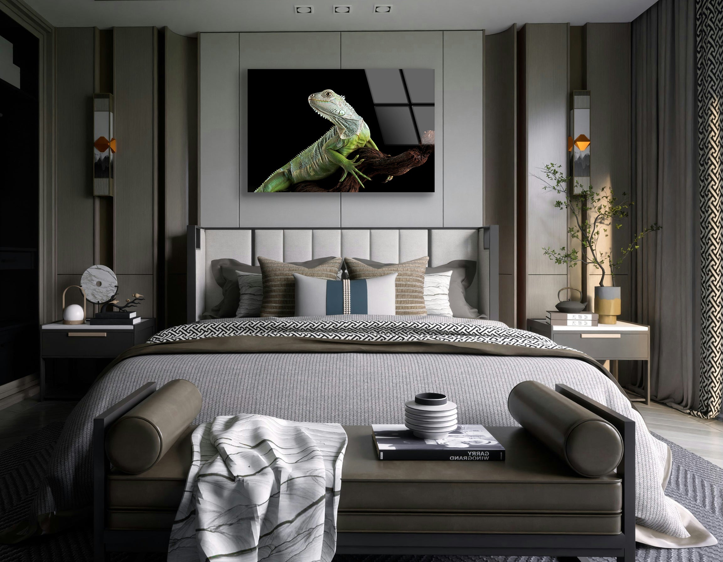 Colombian Green Iguana | Premium HD Metal Wall Art