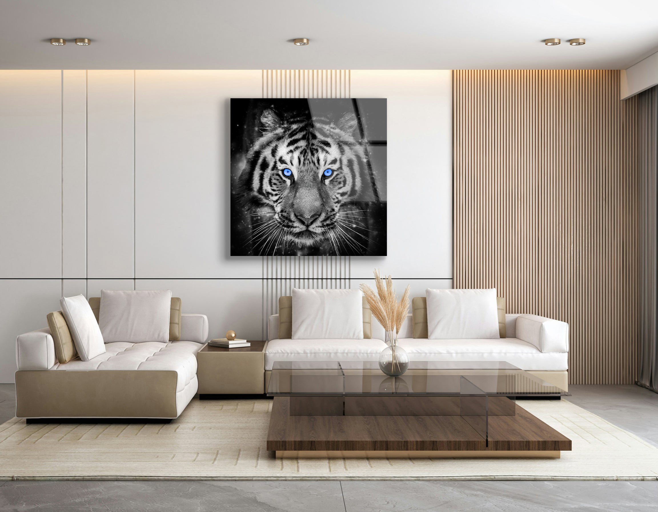 Adult Tiger with Blue Eye | Premium HD Metal Wall Art