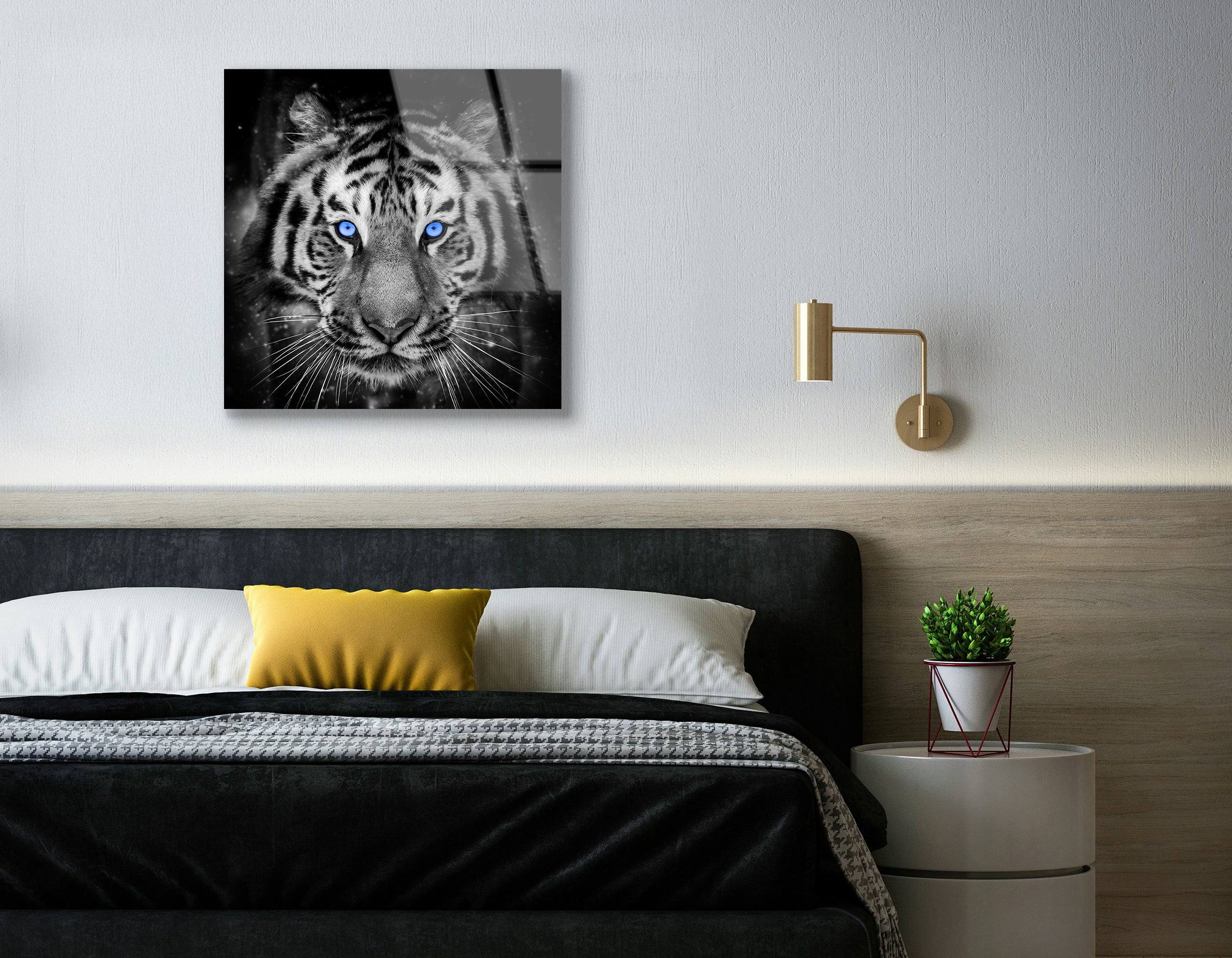 Adult Tiger with Blue Eye | Premium HD Metal Wall Art
