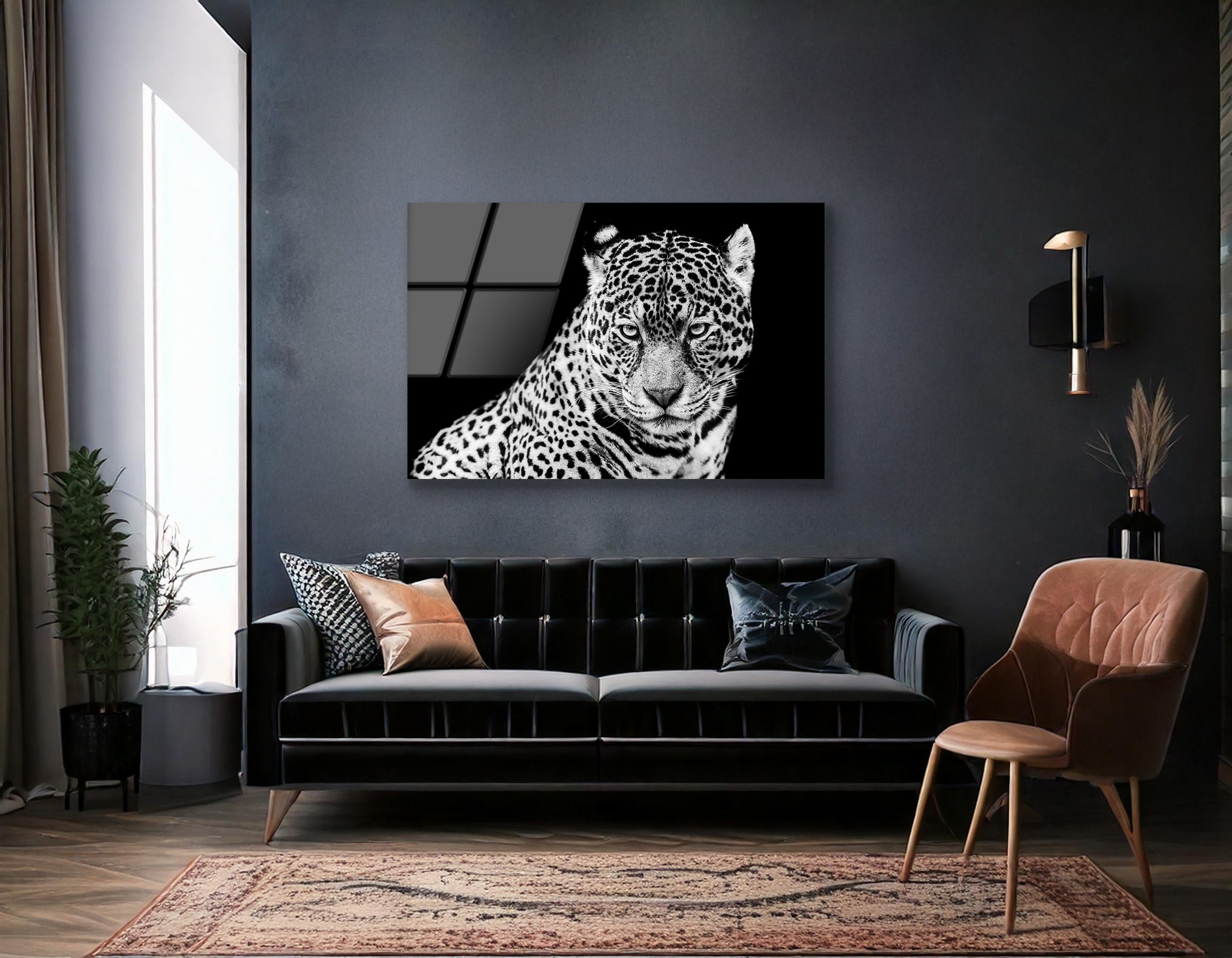 Jaguar in Black and White | Premium HD Metal Wall Art