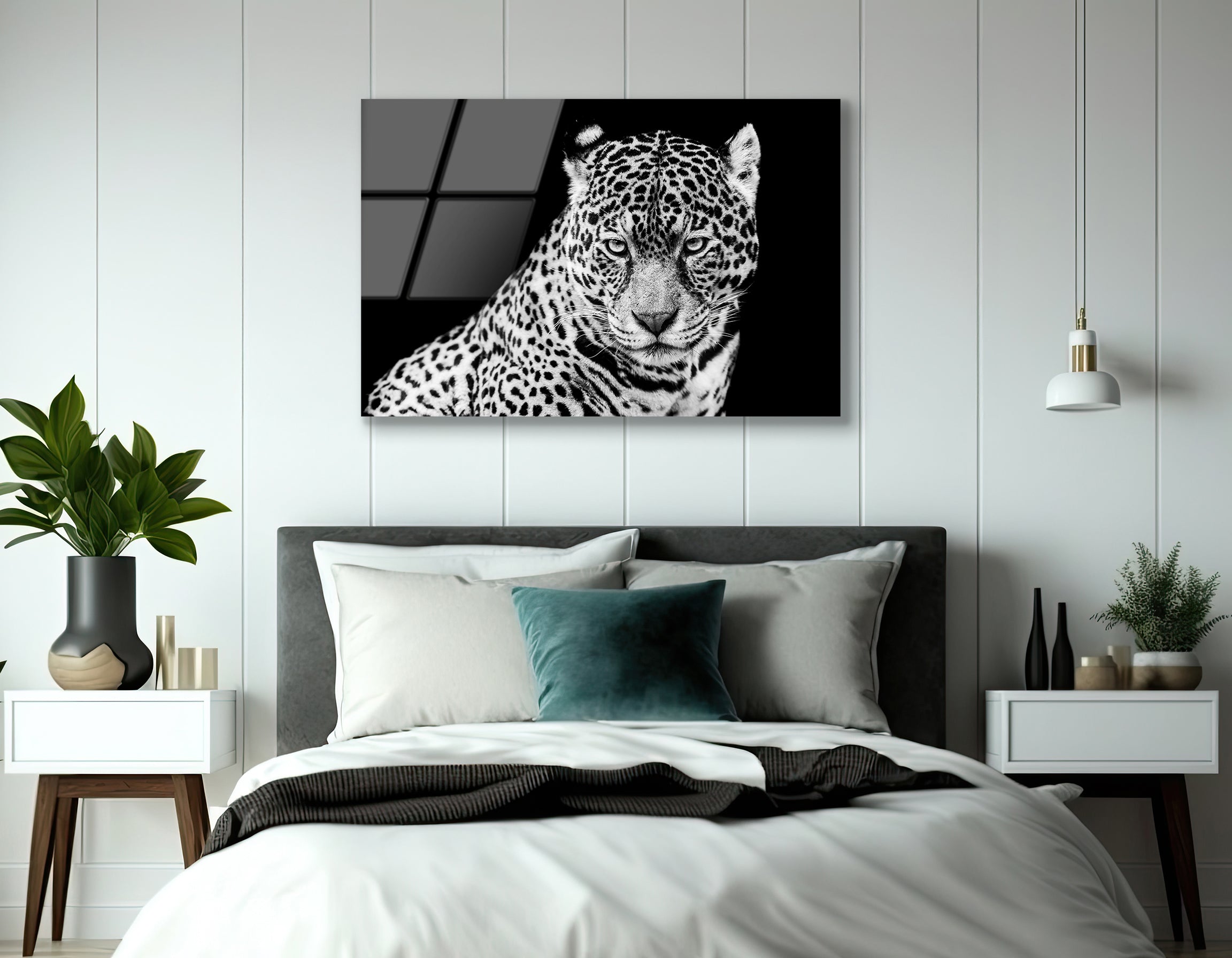 Jaguar in Black and White | Premium HD Metal Wall Art