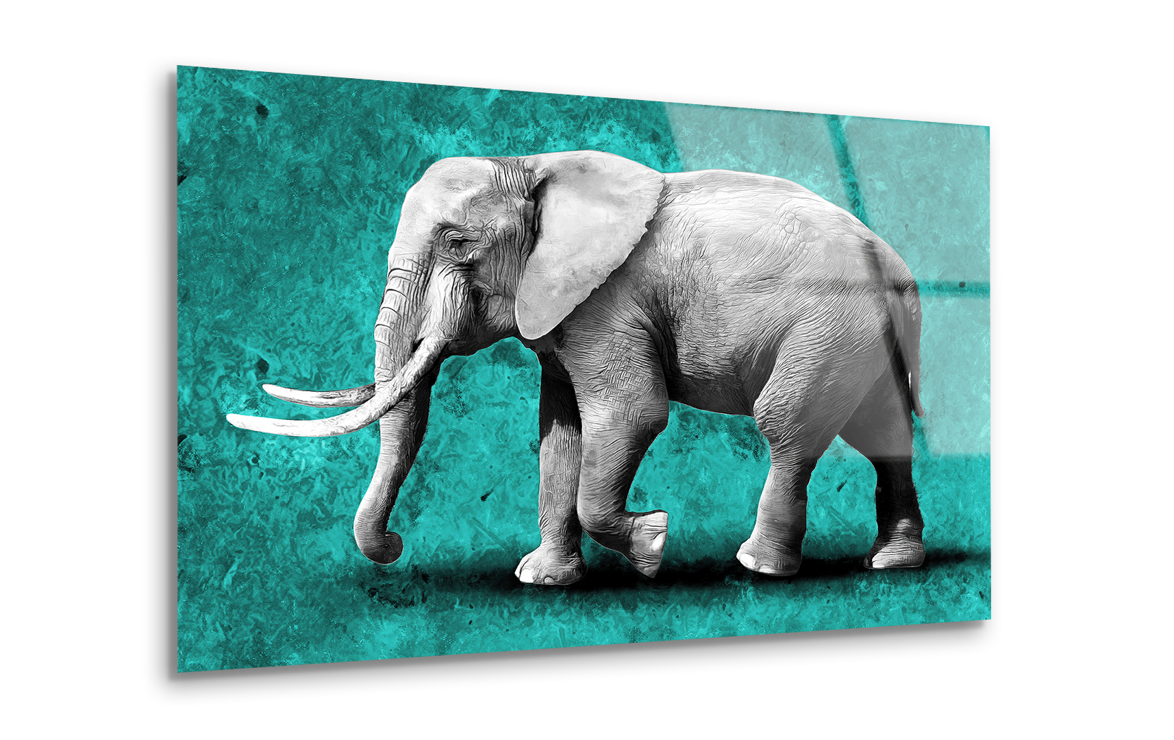 Modern Oil Painting of Elephant | Premium HD Metal Wall Art