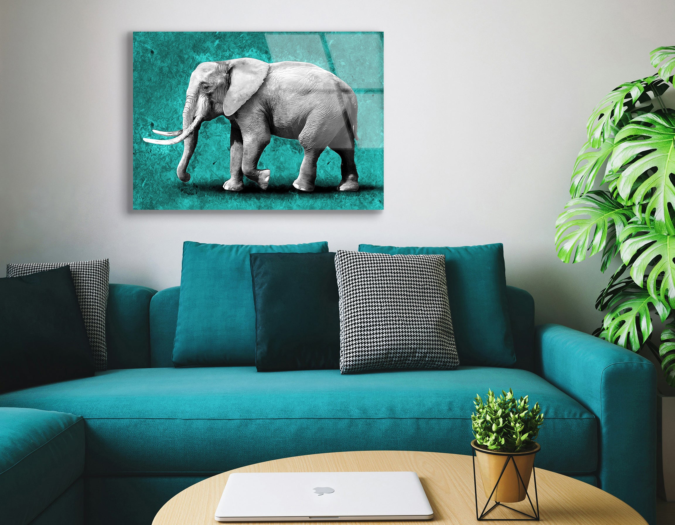 Modern Oil Painting of Elephant | Premium HD Metal Wall Art