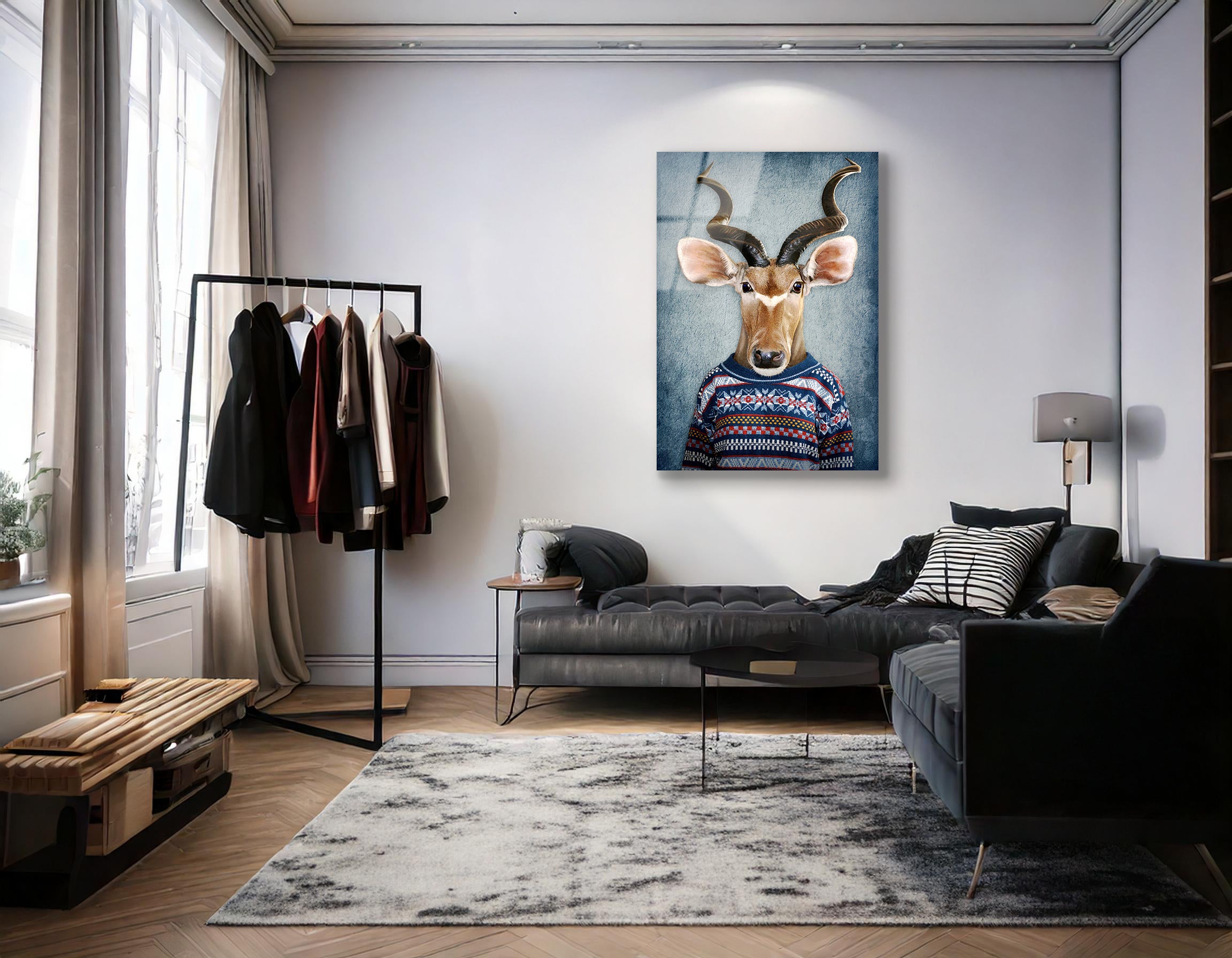 Antelope in Clothes | Premium HD Metal Wall Art