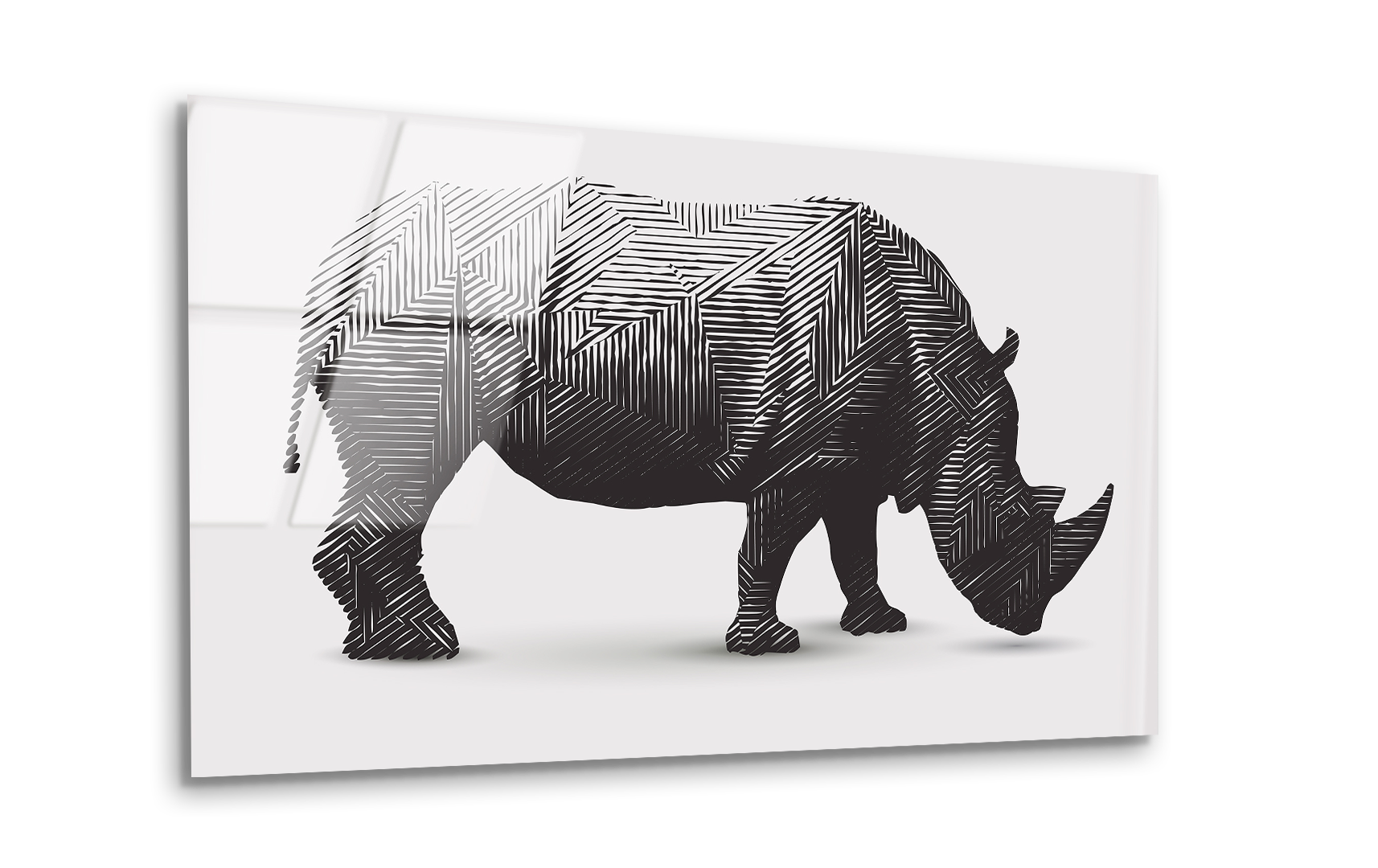 Vector Rhinoceros Illustration | Premium HD Metal Wall Art